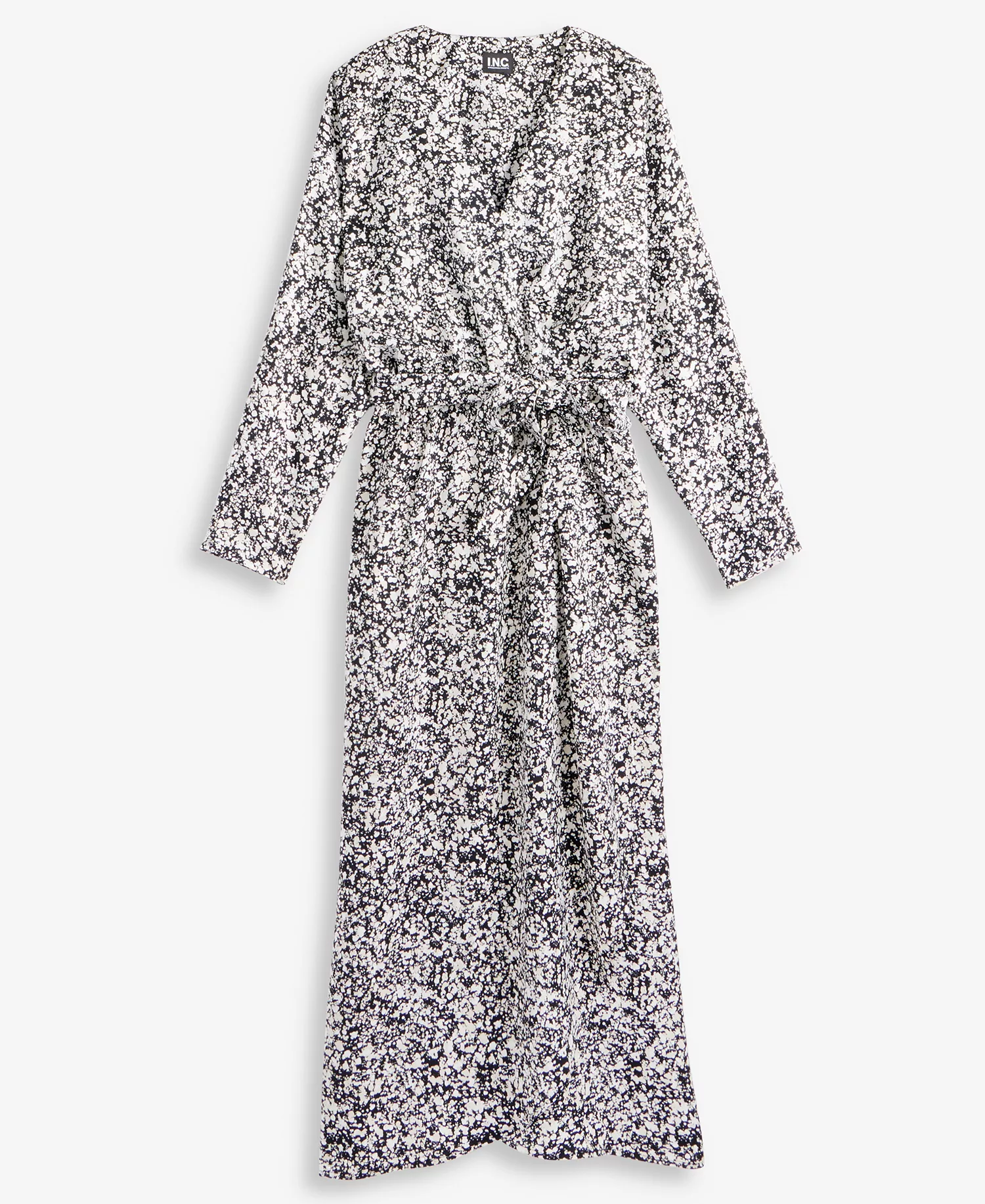 Women's Dolman-Sleeve Surplice-Neck Dress, Macy's Exclusive - Jade Spots Blk - S