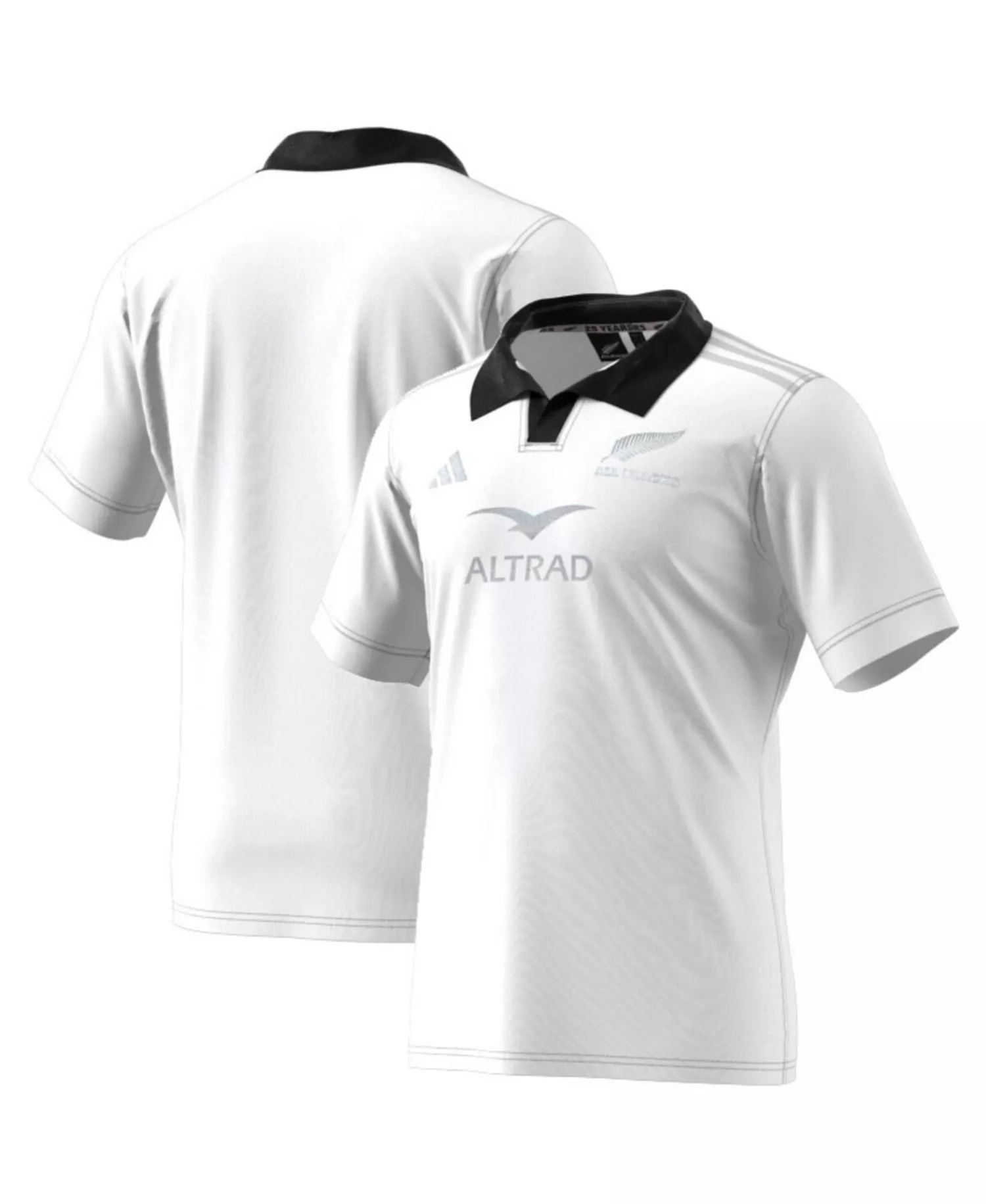 Men's White New Zealand Rugby 2024/25 Away Replica Jersey - White - 2XL