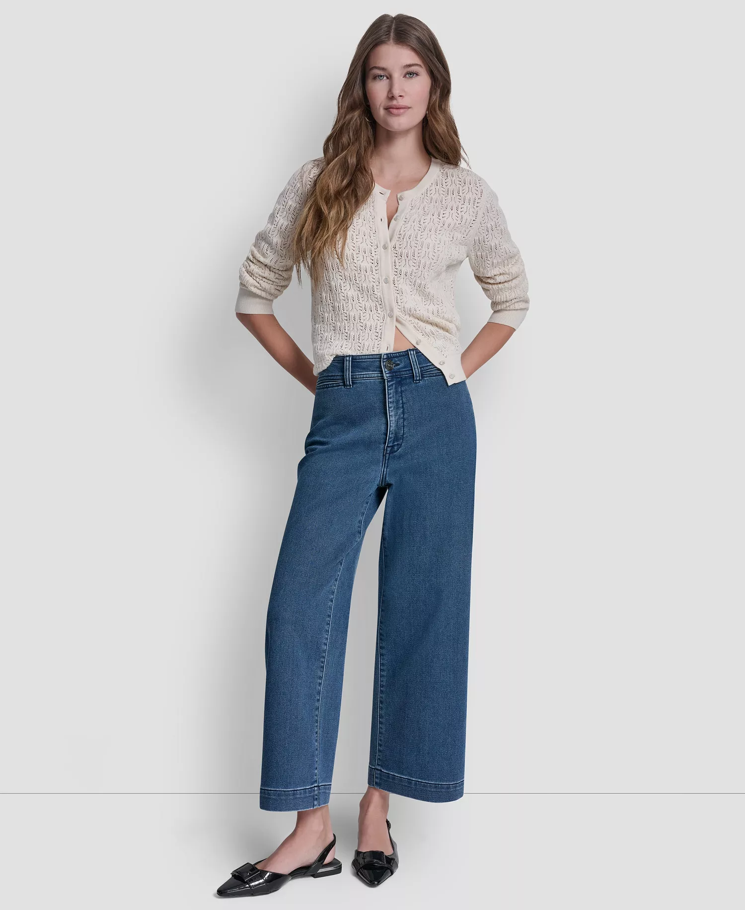 Petite Indigo Knit High-Rise Ankle Pants - Carroll - PL