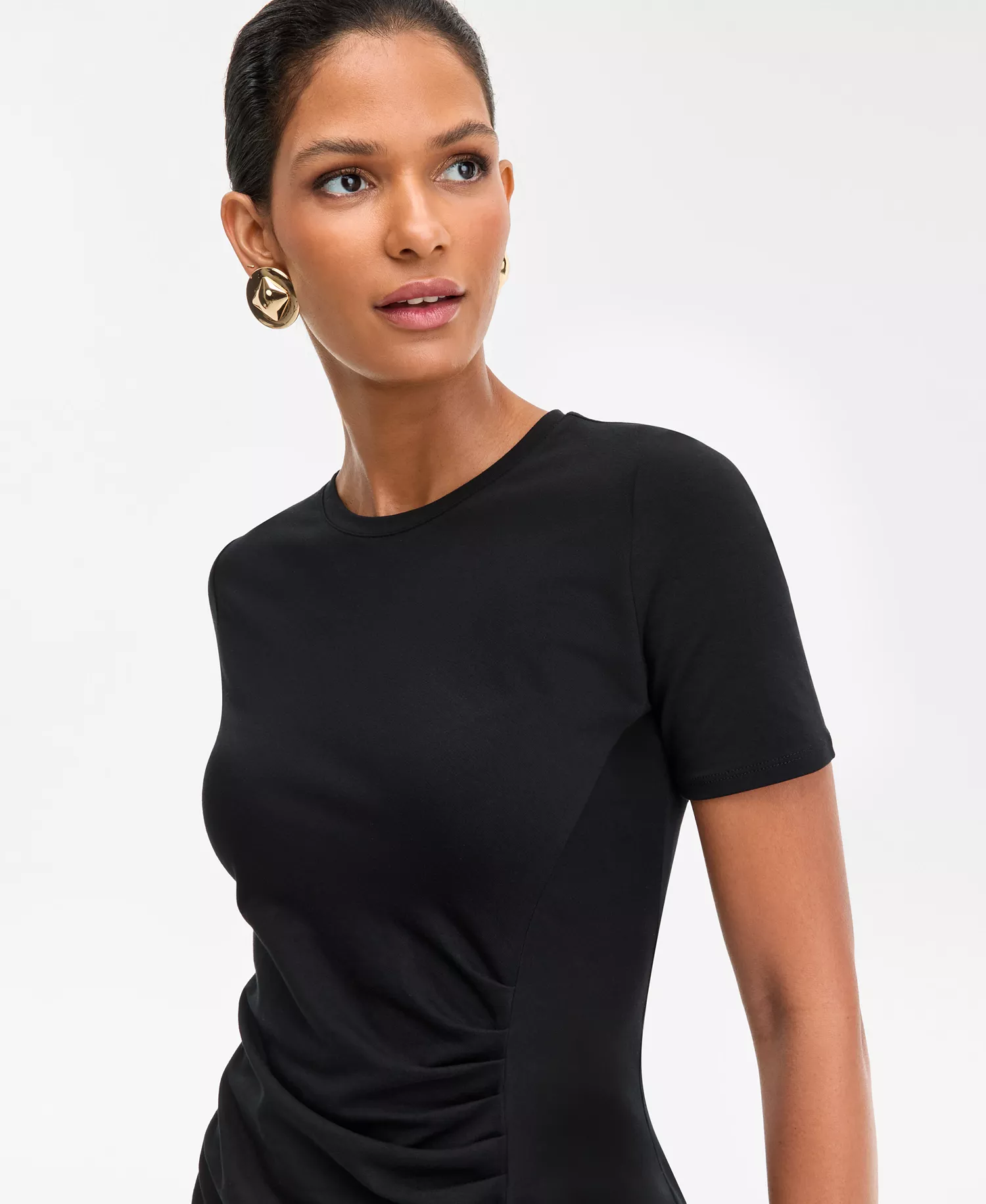 Women's Side-Ruched Dress, Macy's Exclusive  - Deep Black - L