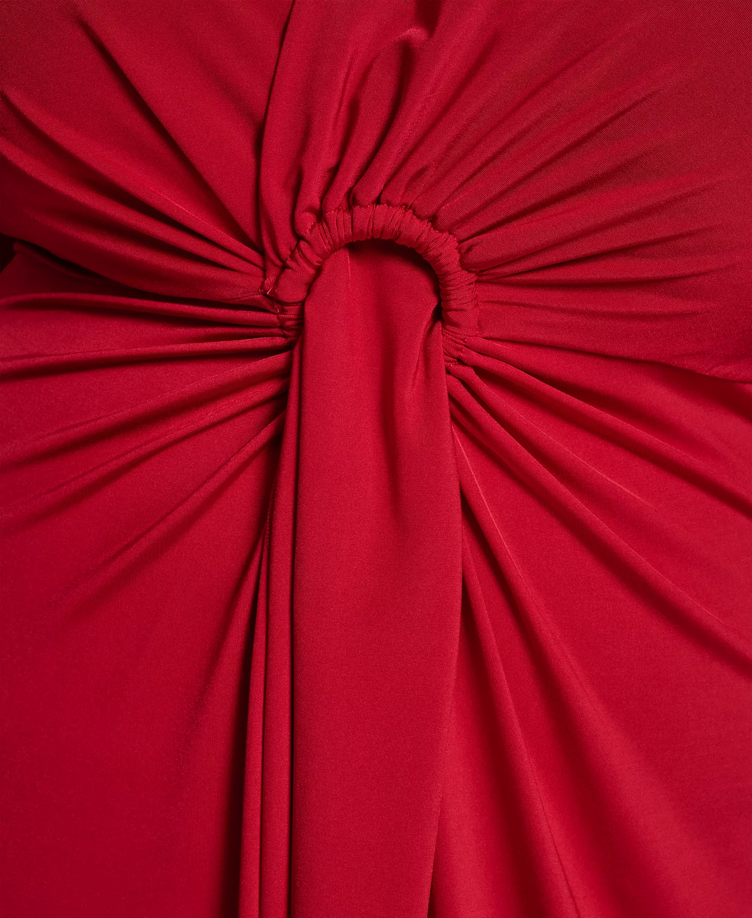 Plus Size Long Sleeve O-Ring Maxi Dress - Red - 14W