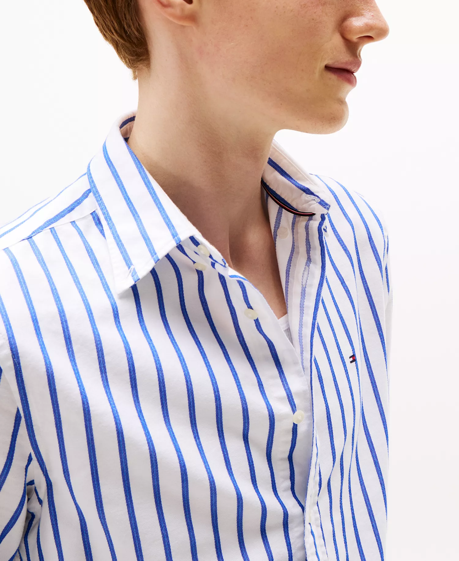 Men's Heritage Stripe Oxford Long Sleeve Shirt - White / Stripe - XXL