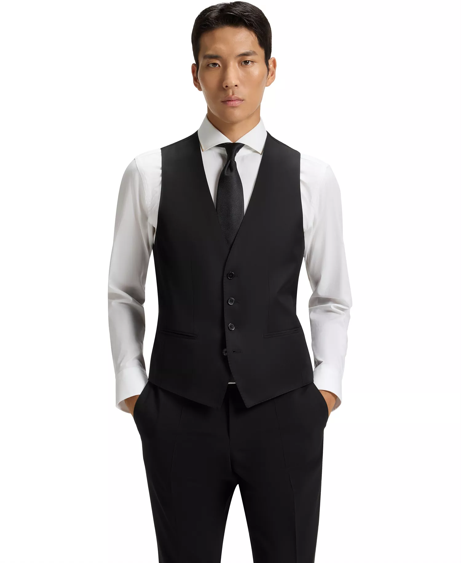 BOSS Men's Single-Breasted Waistcoat - Black - 36R