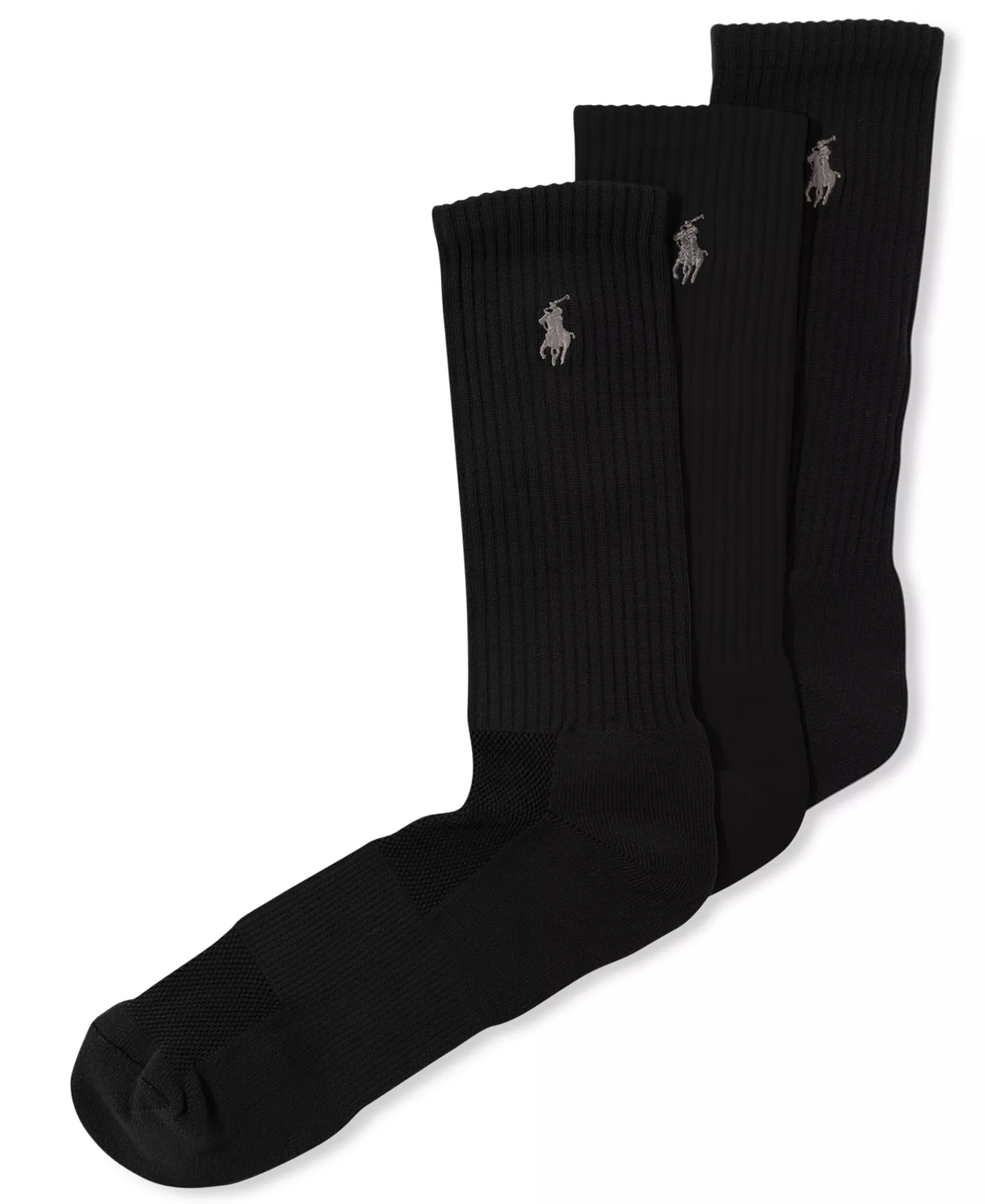 Men's 3-Pk. Technical Crew Socks - Black - 10-13