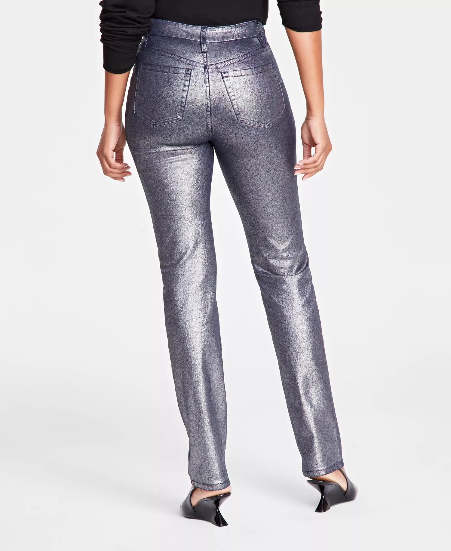 Women's High-Rise Pants, Created for Macy's  - Silver - 10