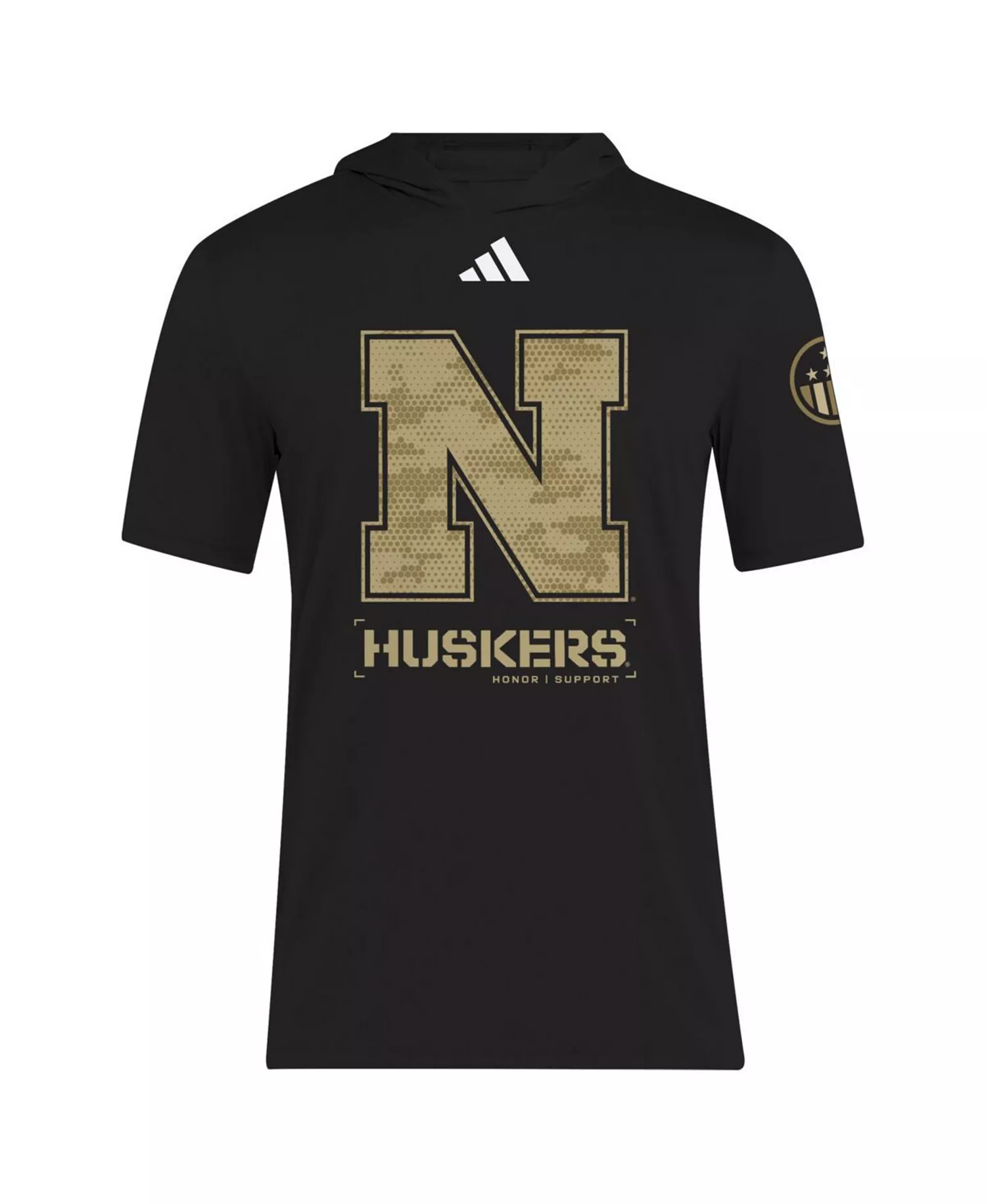 Men's Black Nebraska Huskers 2025 Military Appreciation AEROREADY T-Shirt - Black - L