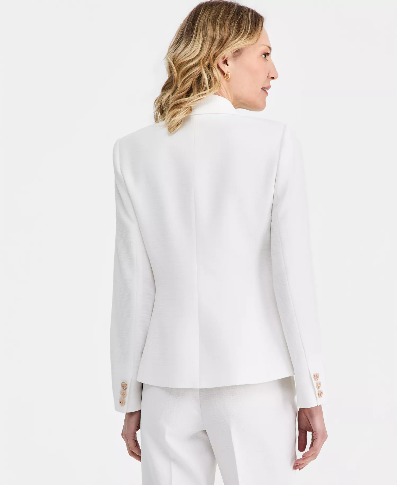 Petite Stretch One-Button Jacket - Ivory - 10P