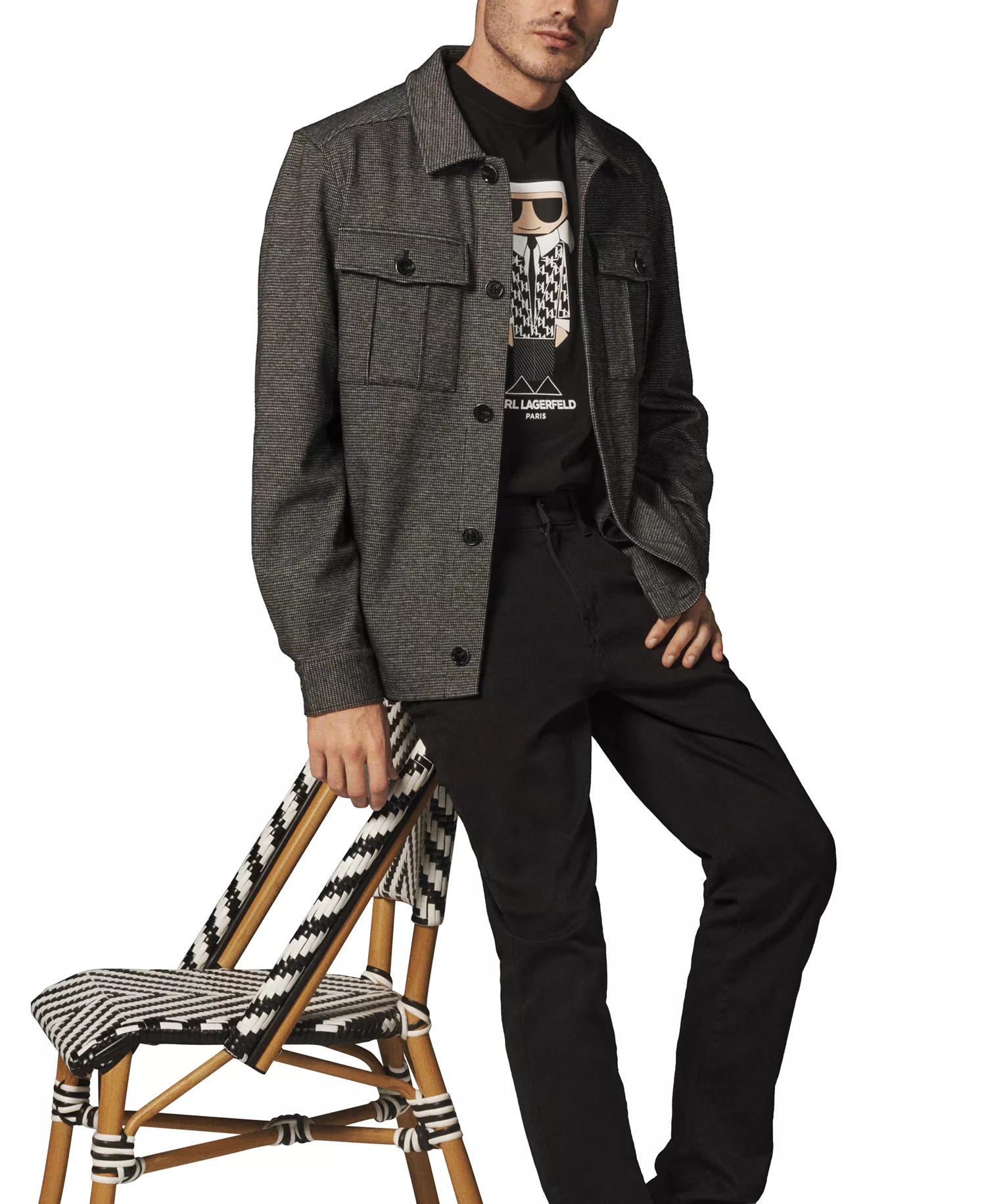 Men's Flat-Head Karl Graphic T-Shirt - Black - 2XL