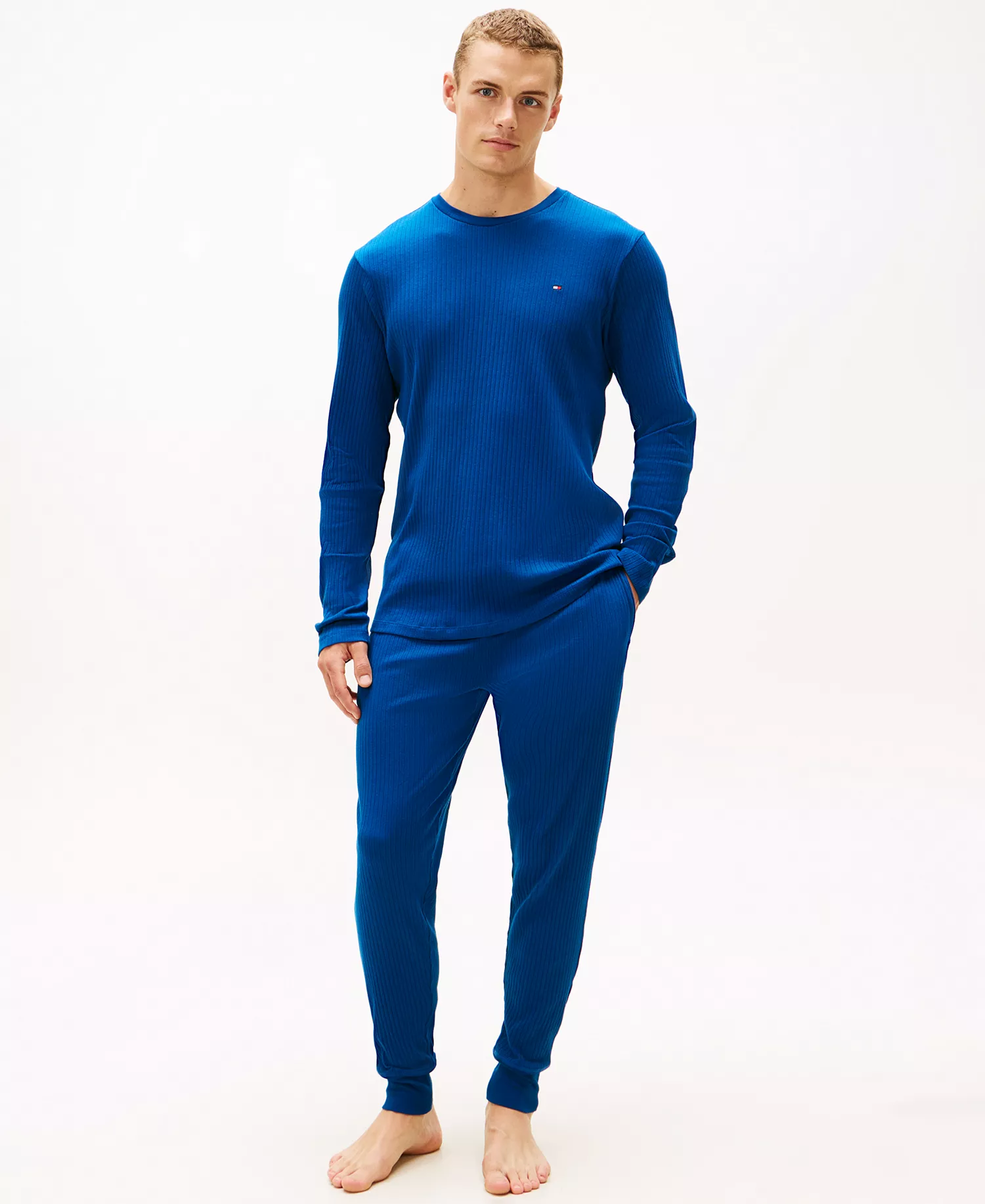 Men's Ribbed Jogger Pajama Pants - Atlantic - 2XL