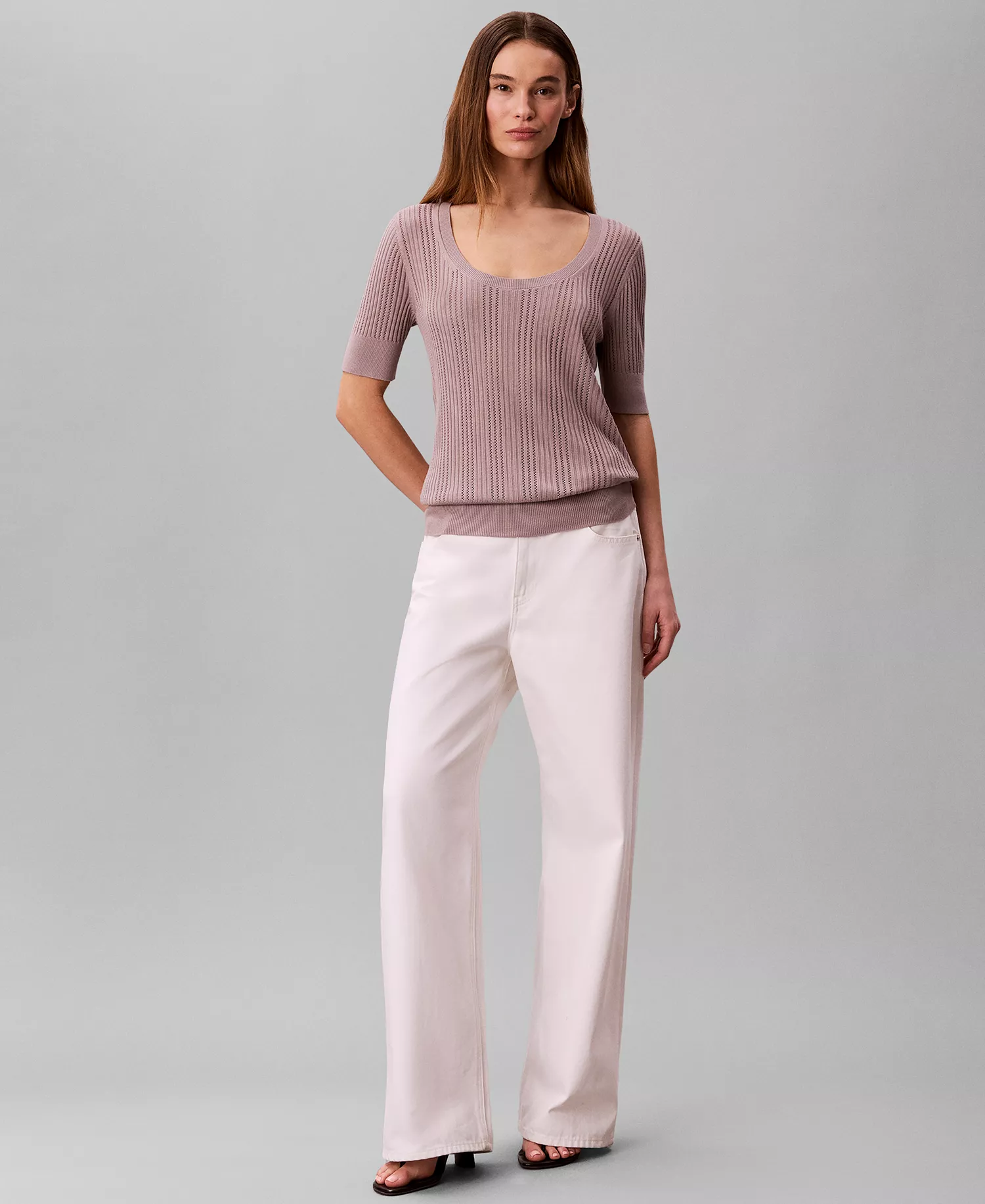 Women's Gauge Short-Sleeve Sweater - Dusted Fox - L