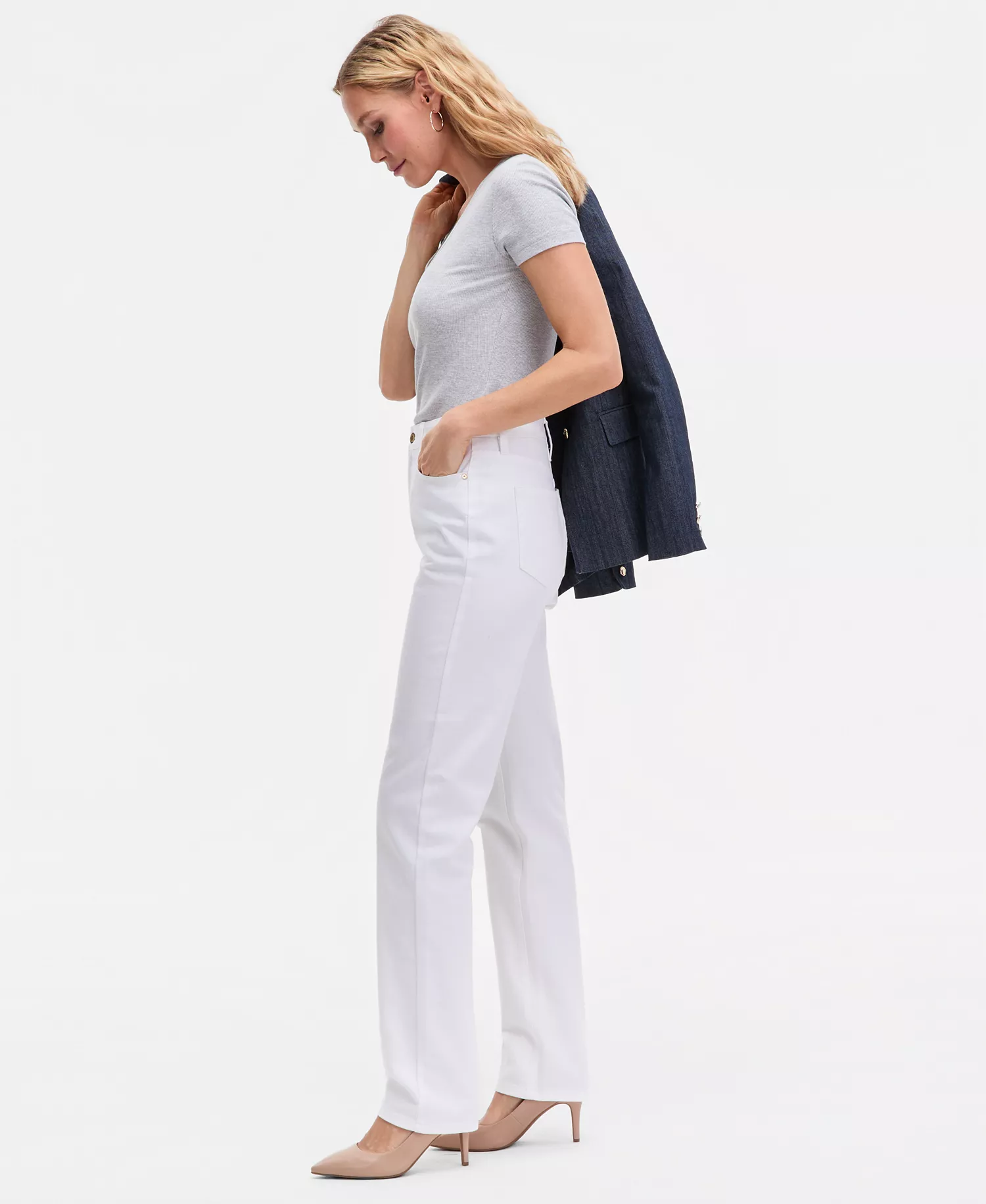 Women's High-Rise Straight-Leg Jeans, Macy's Exclusive  - Bright White - 10