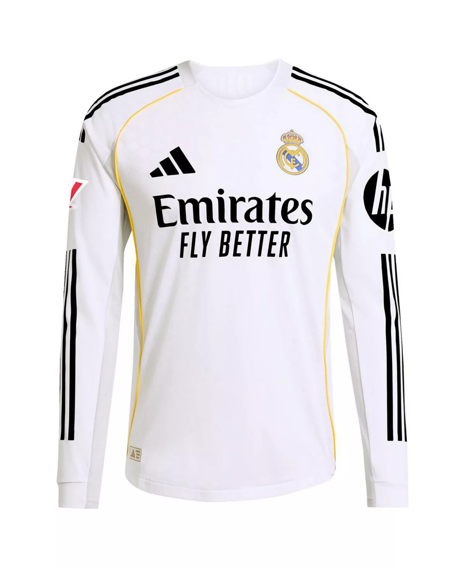 Men's White Real Madrid 2025/26 Home Authentic Long Sleeve Jersey - White - L