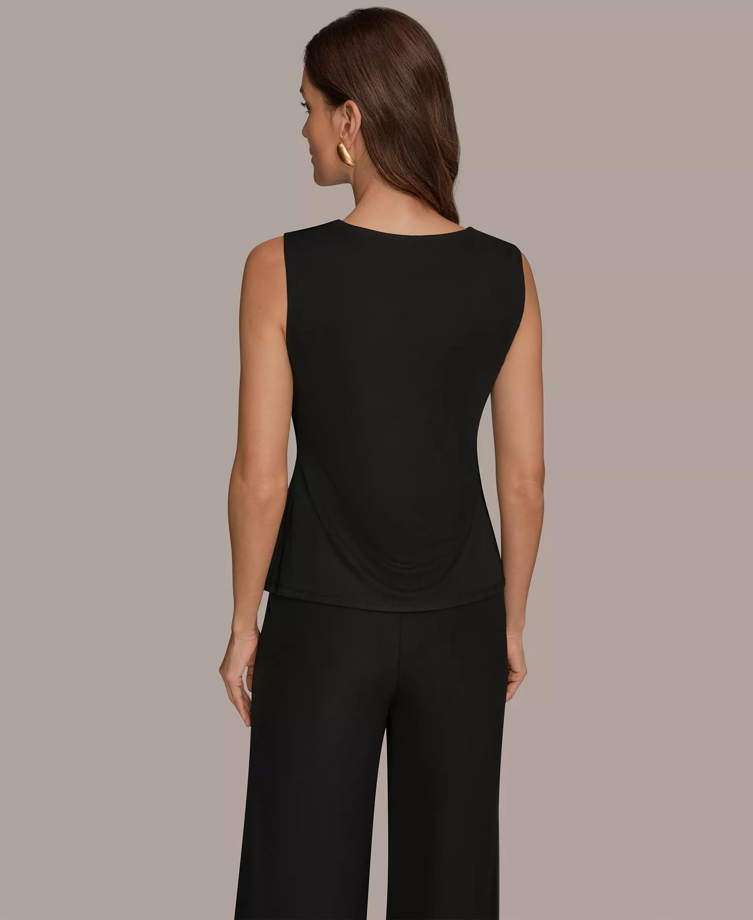 Women's V-Neck Sleeveless Top - Black - L