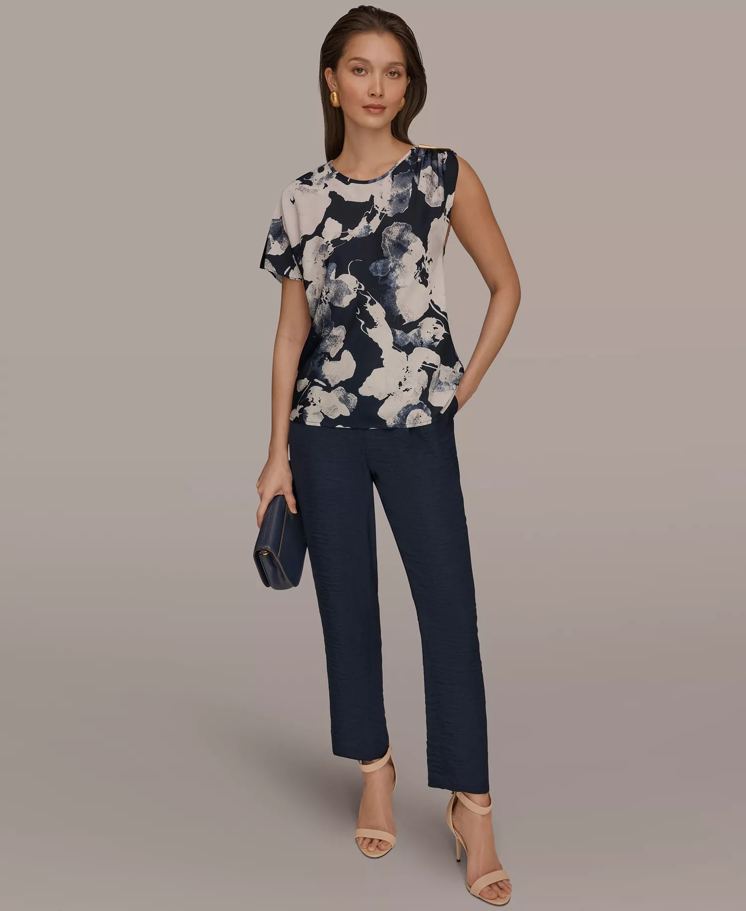 Women's Printed Scoop Neck Top - Nightfall Multi - L