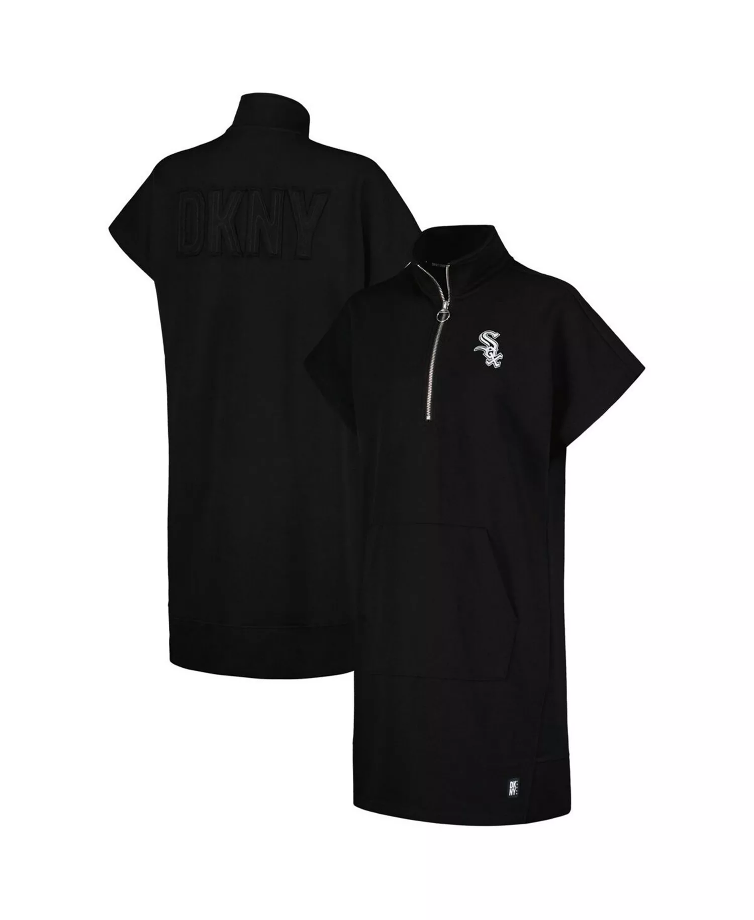 Women's Black Chicago White Sox Emily Quarter-Zip Sneaker Dress - Black - L