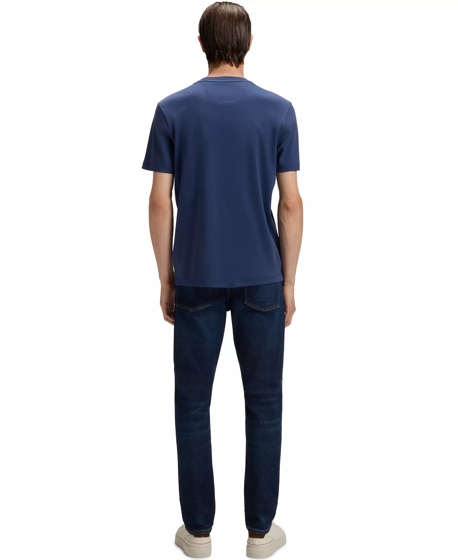 Men's Regular-Fit Mercerized-Cotton T-Shirt - Blue - L