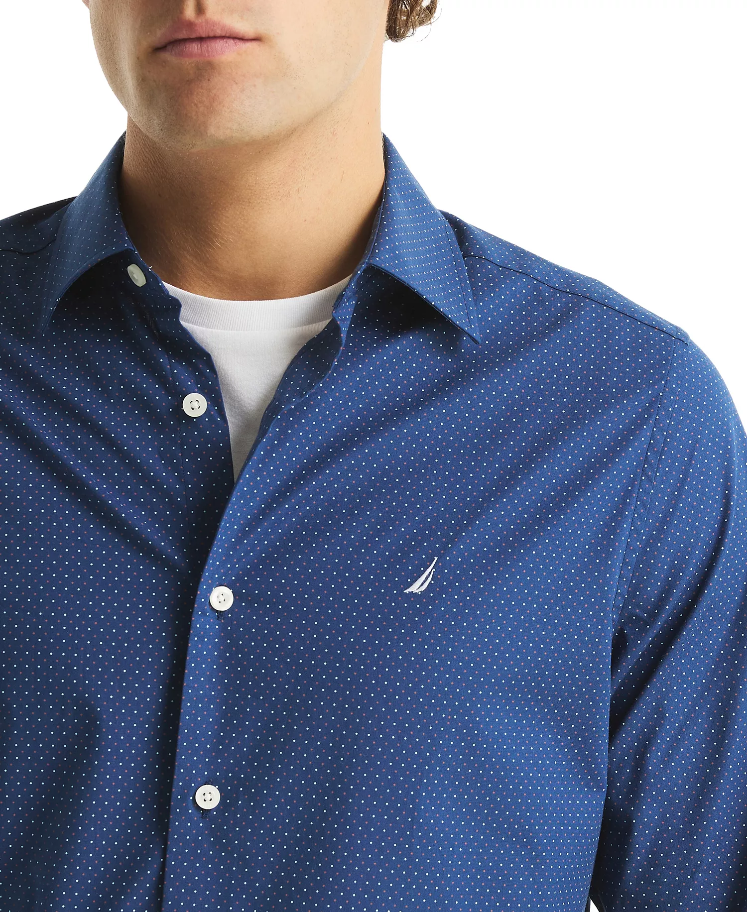 Men's Long-Sleeve Printed Shirt - Estate Blue - 2XL