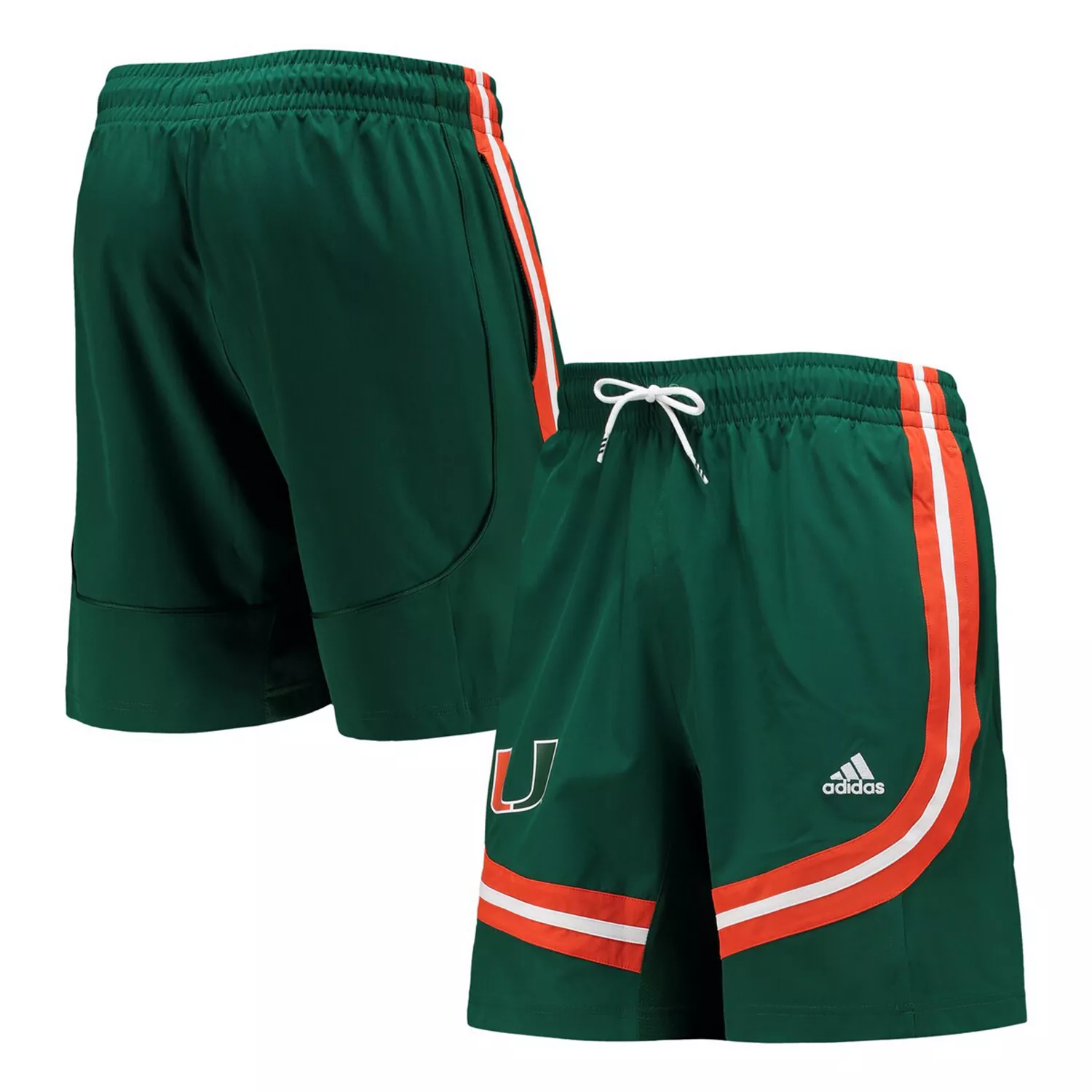 Men's Green Miami Hurricanes Swingman Basketball AEROREADY Shorts - Green - M
