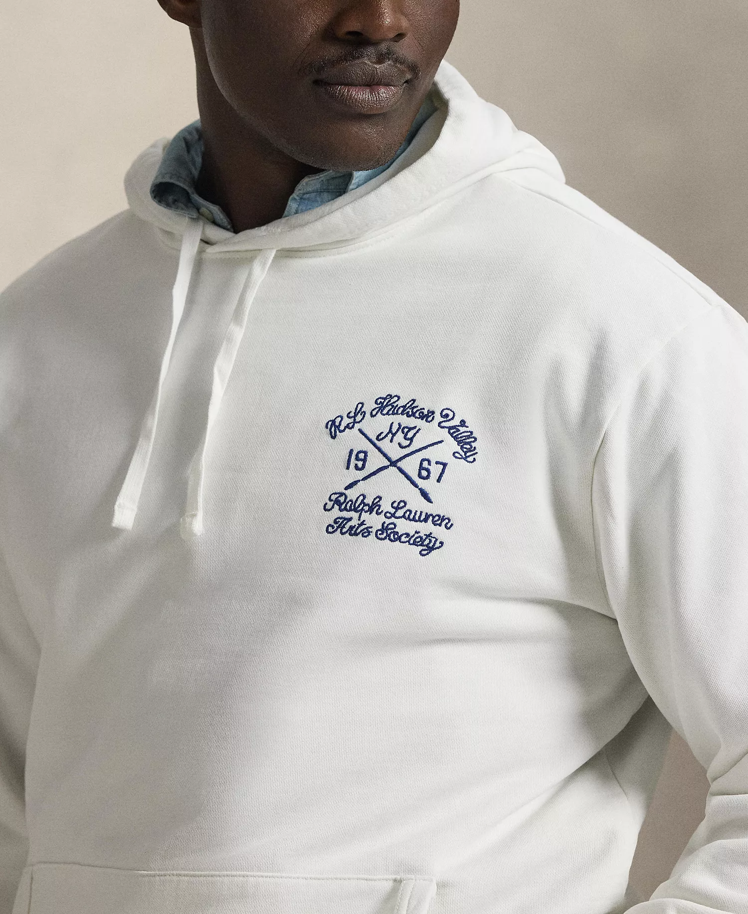 Men's Big & Tall Loopback Fleece Graphic Hoodie - Deckwash White - 2LT