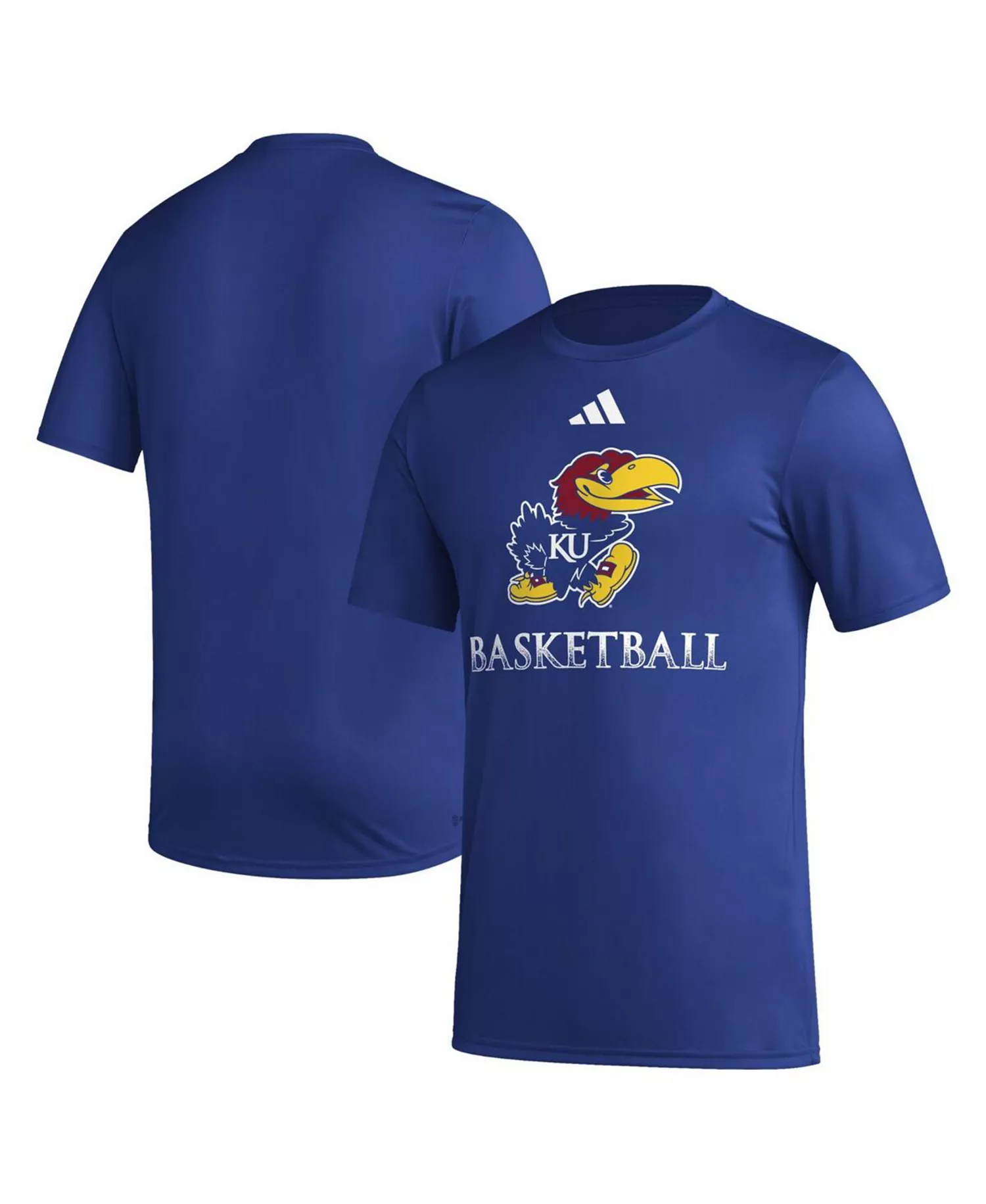 Men's Royal Kansas Jayhawks Fadeaway Basketball Pregame AEROREADY T-shirt - Royal - 2XL