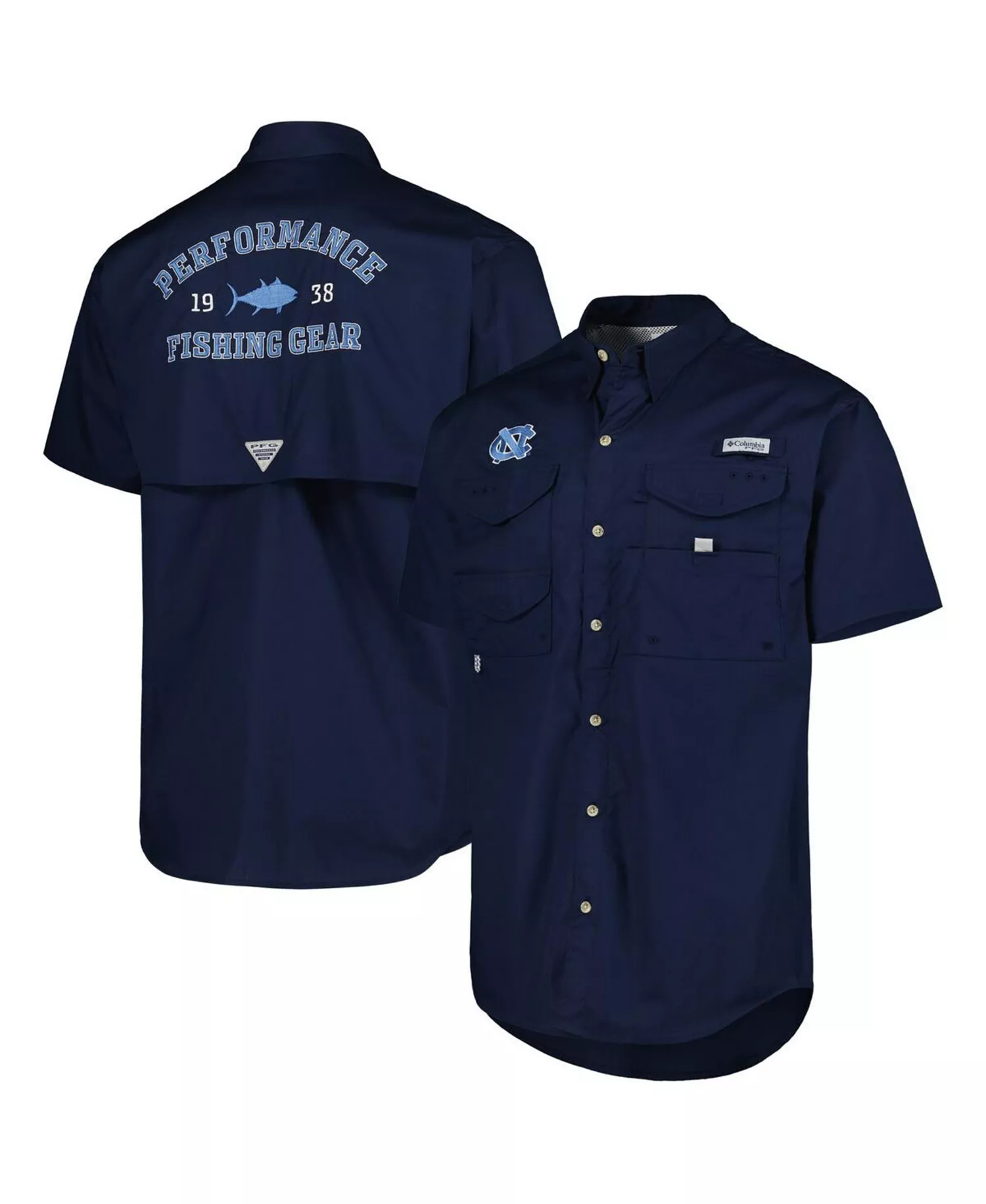 Men's Navy North Carolina Tar Heels Bonehead Button-Up Shirt - Navy - 2XL