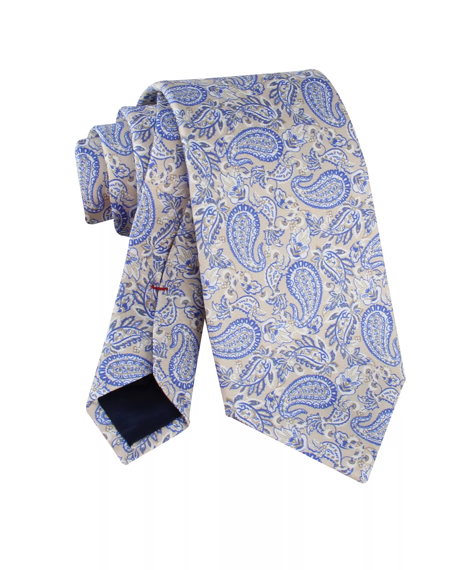 Men's Ramsey Paisley Silk Tie - Taupe/Blue - ONE SIZE