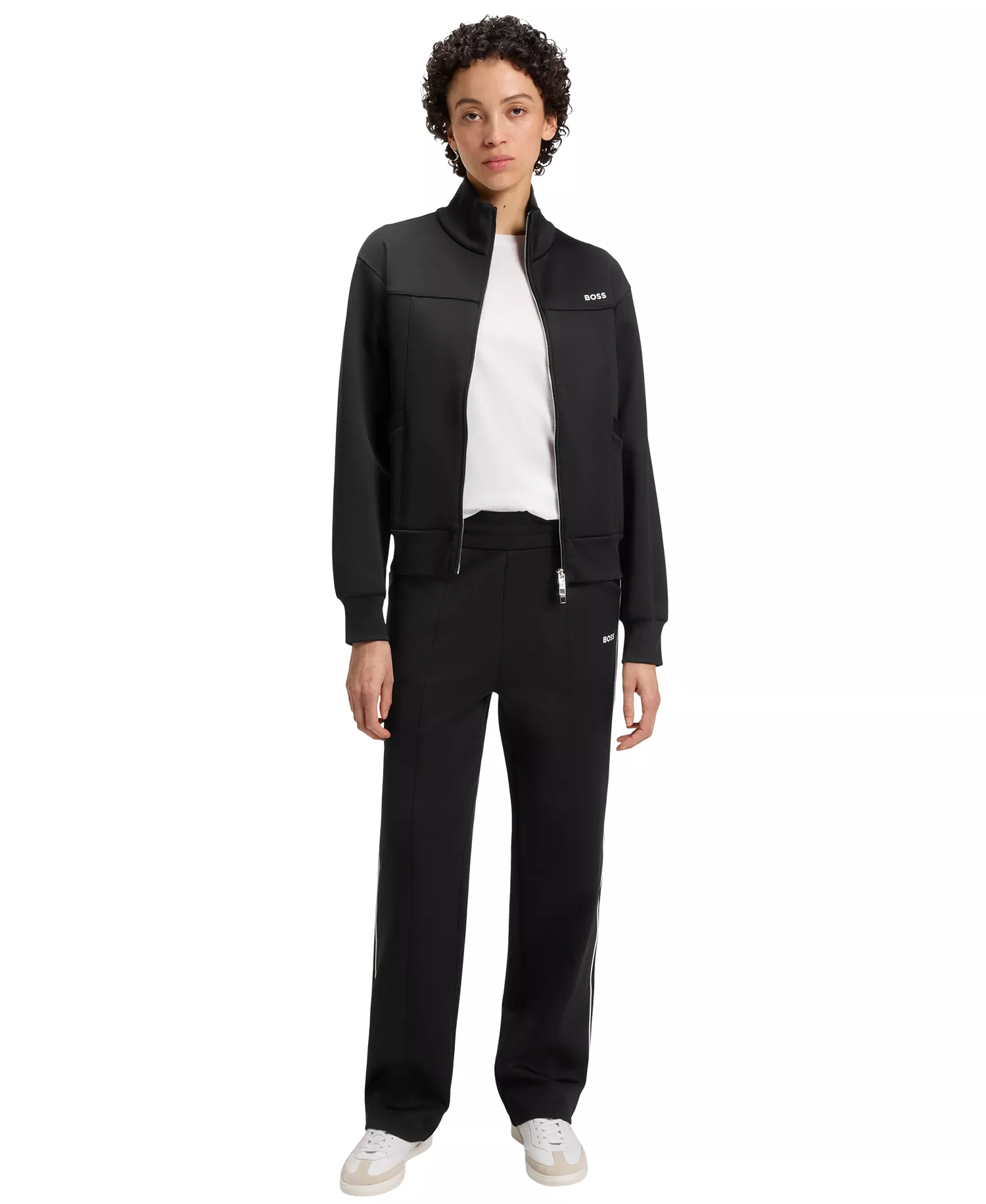 Women's Straight-Fit Tracksuit Pants - Black - M