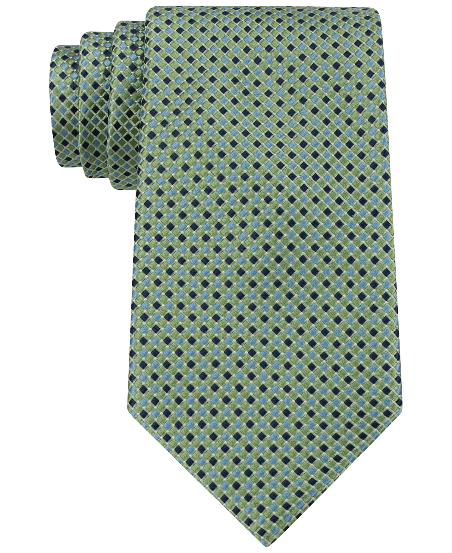 Men's Micro-Pattern Neat Silk Tie - Green - ONE SIZE