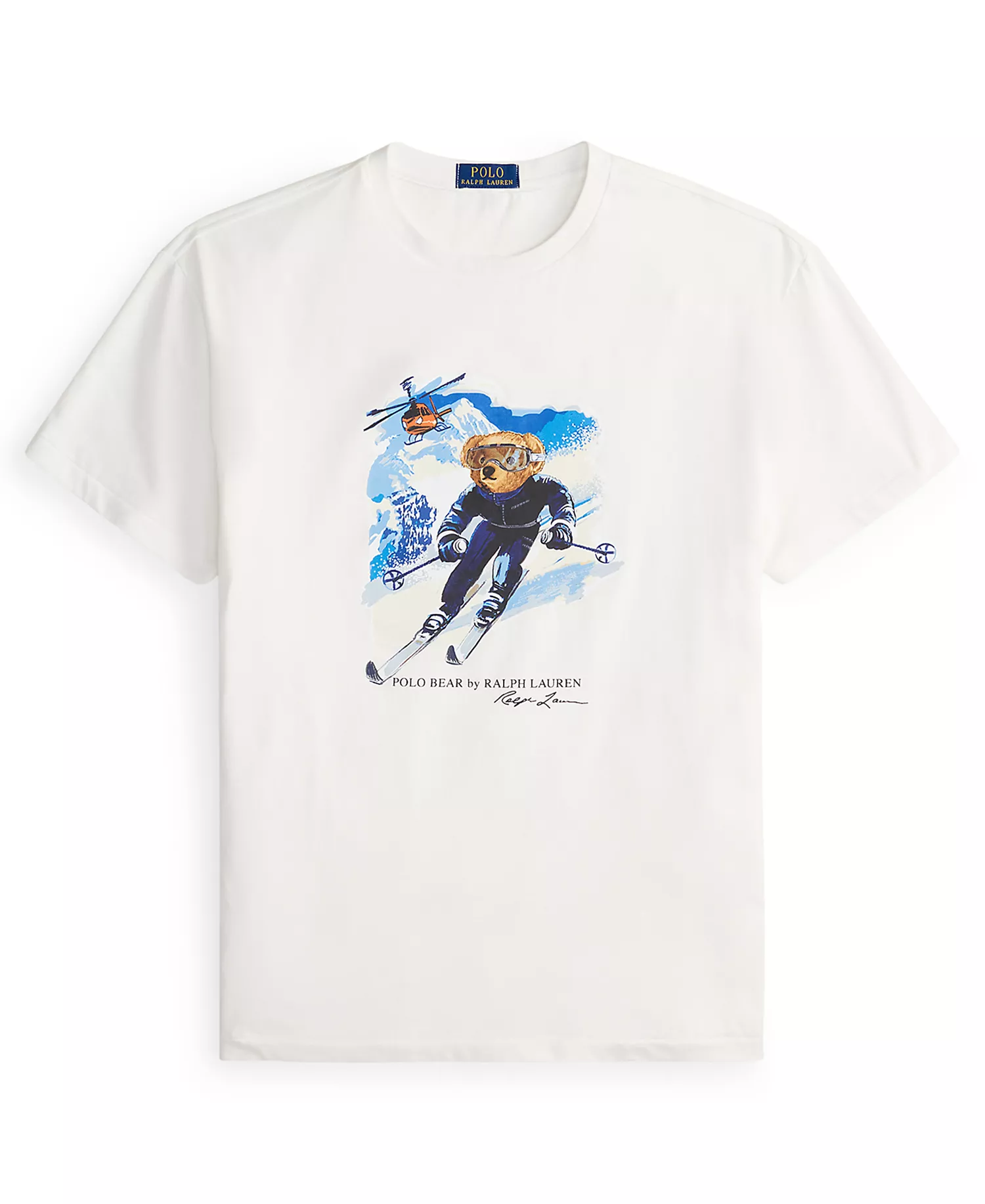 Men's Short Sleeve Polo Bear T-Shirt - White/Active Bear - 2XL