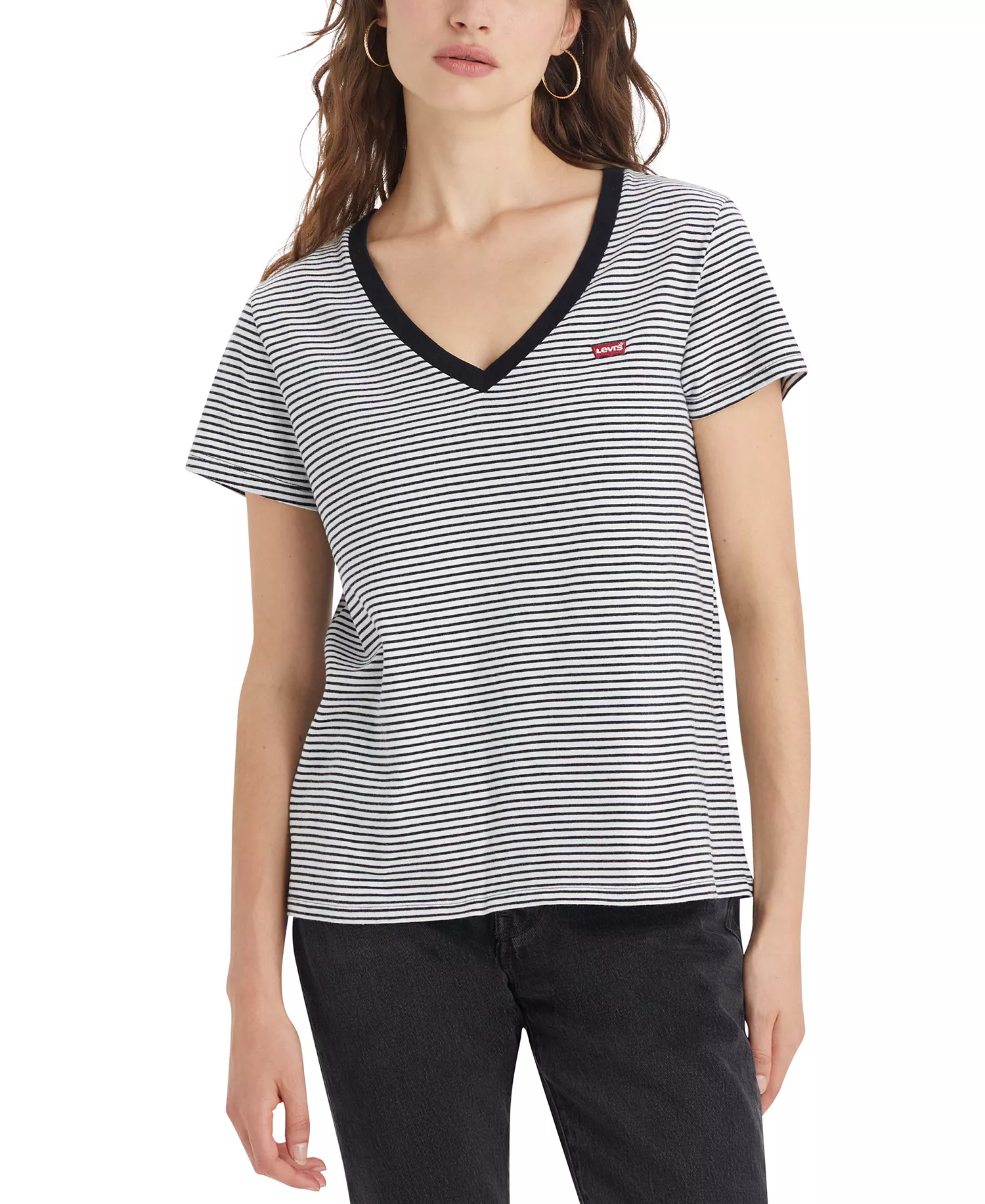 Women's Perfect Cotton V-Neck Short-Sleeve T-Shirt - Annalise S - L