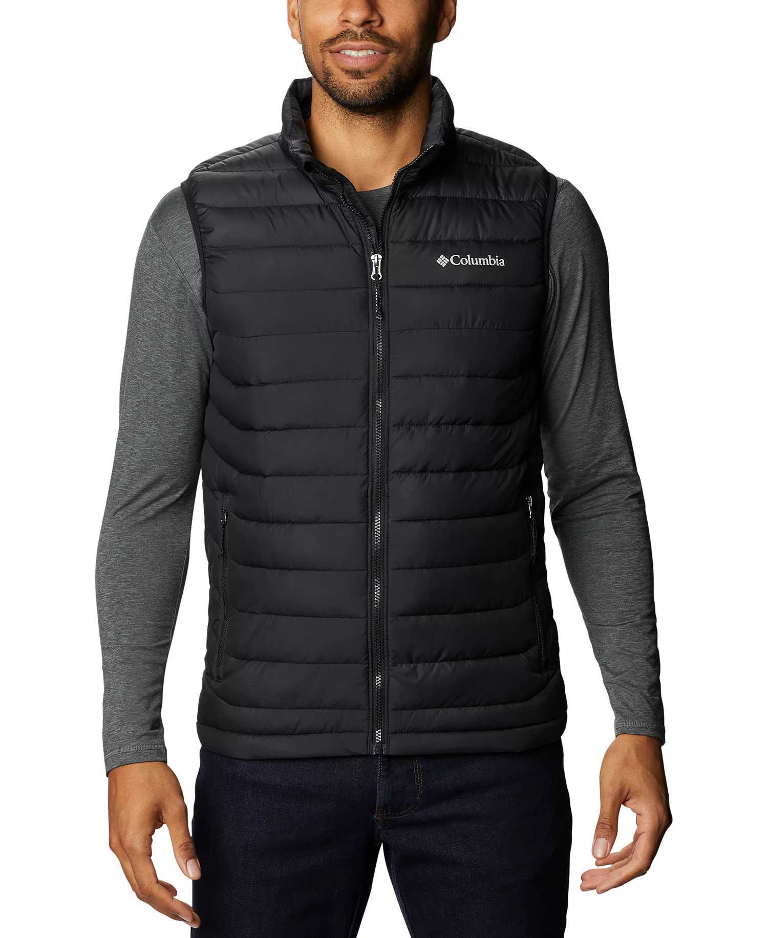 Men's Powder Lite II Puffer Vest - Black - L