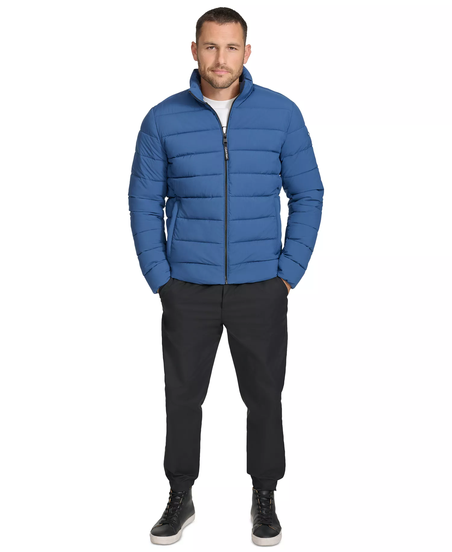 Men's Quilted Infinite Stretch Water-Resistant Puffer Jacket - Blue - 2XL
