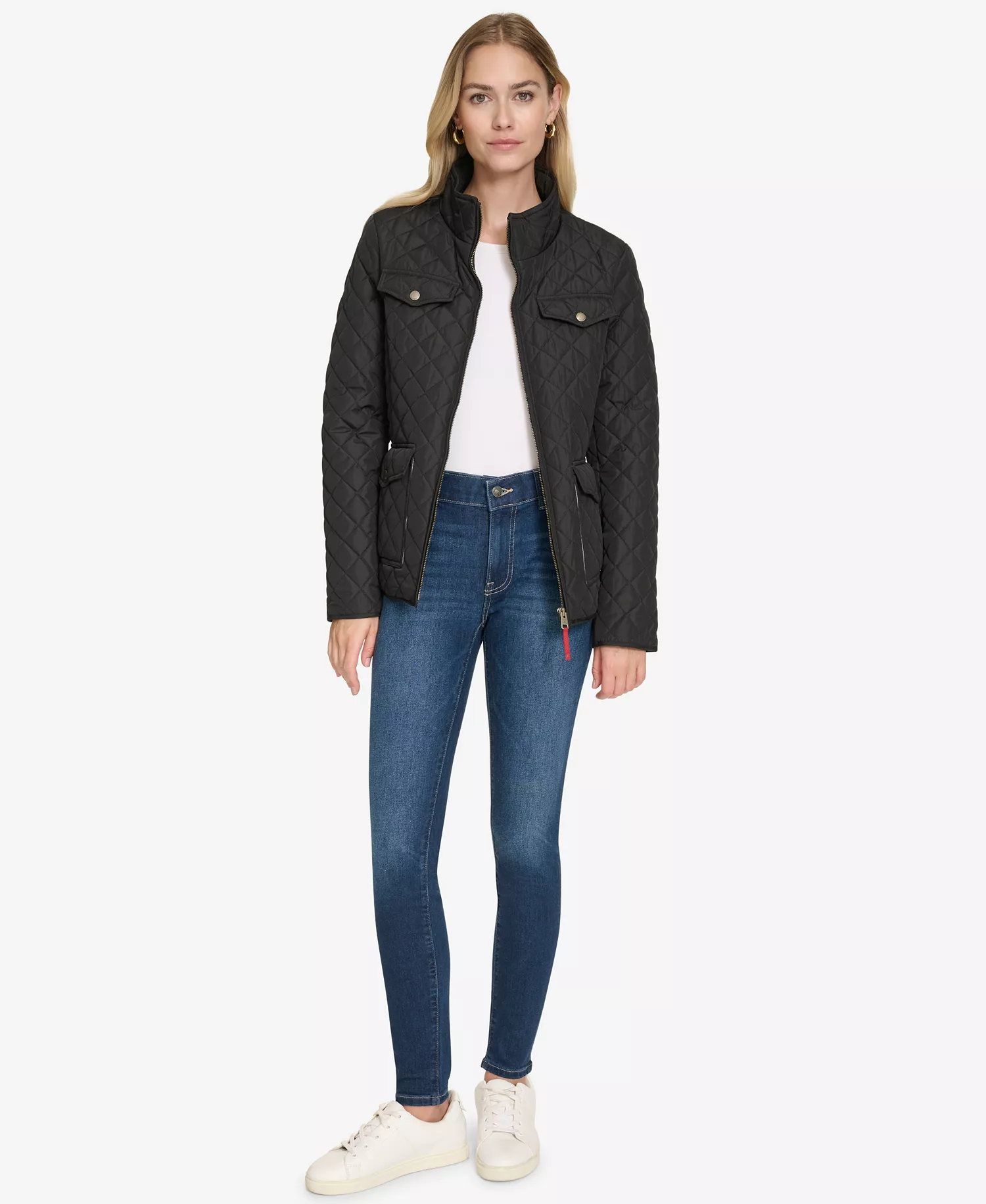 Nautica Women's Solid Quilted Jacket - Black - L
