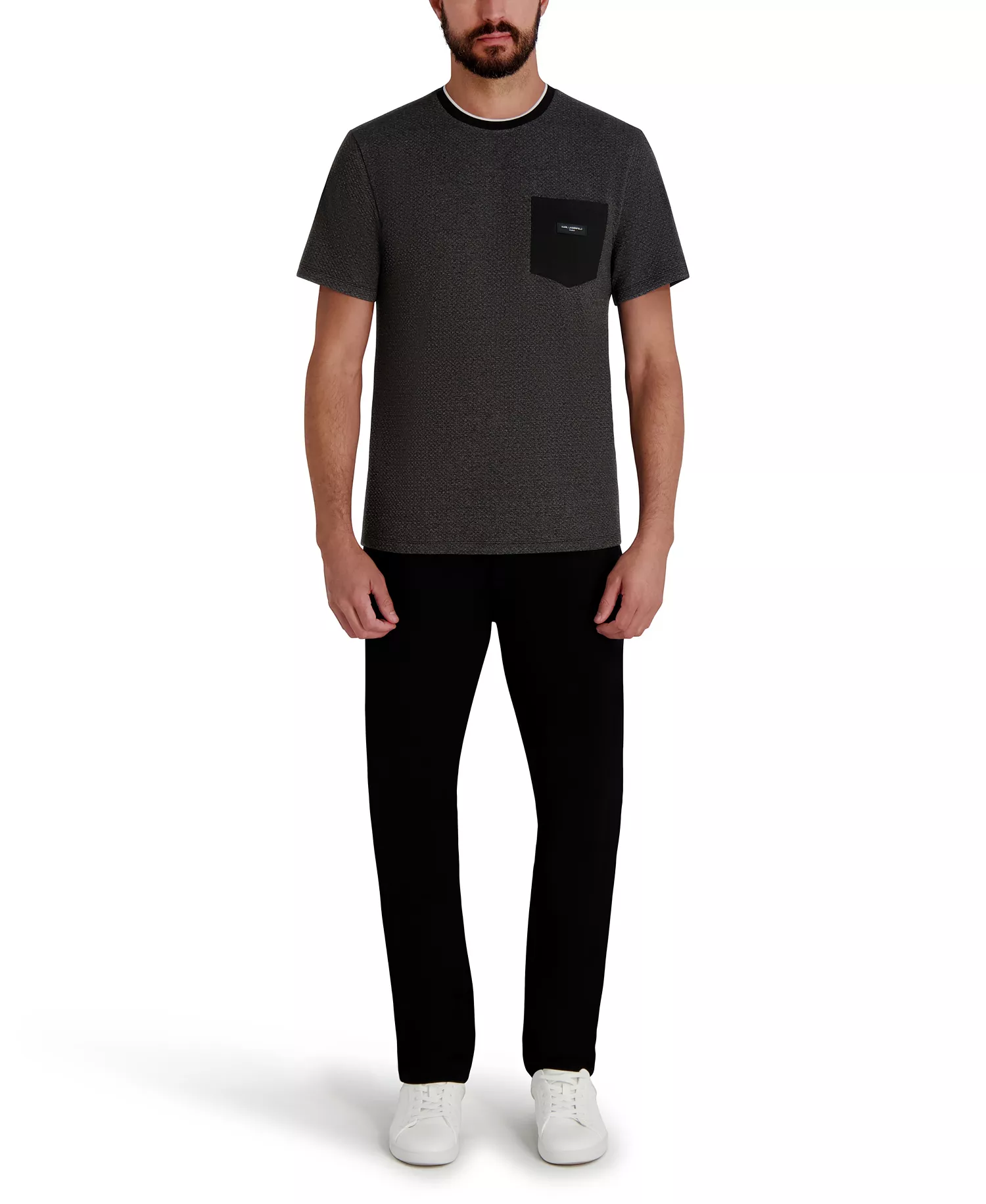 Men's Textured T-Shirt - Dark Gray - 2XL