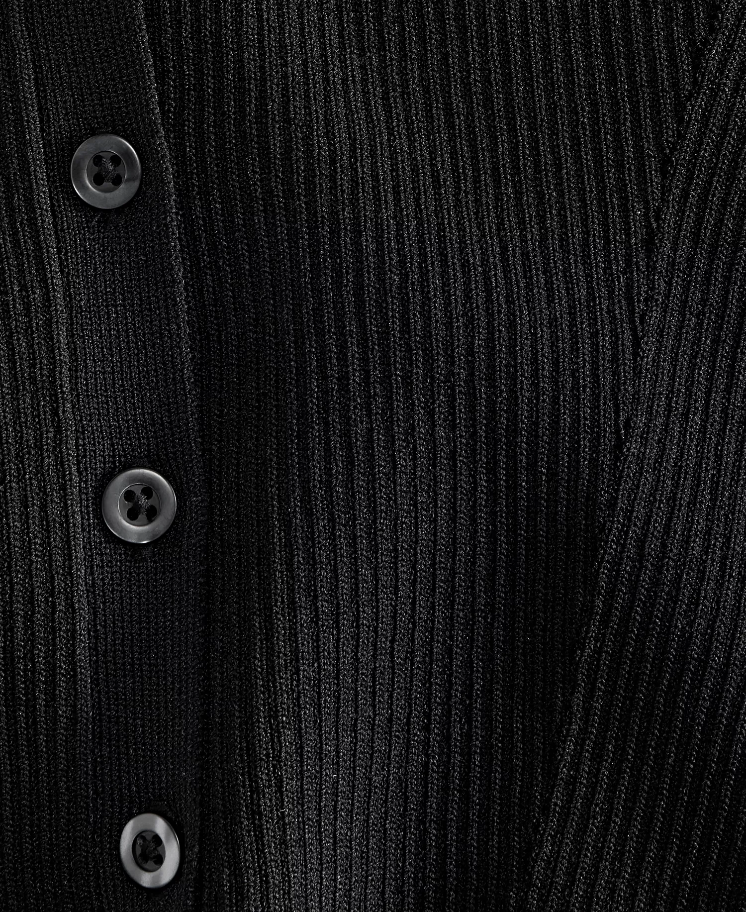 Women's Ribbed Crewneck Cardigan, Macy's Exclusive - Deep Black - L