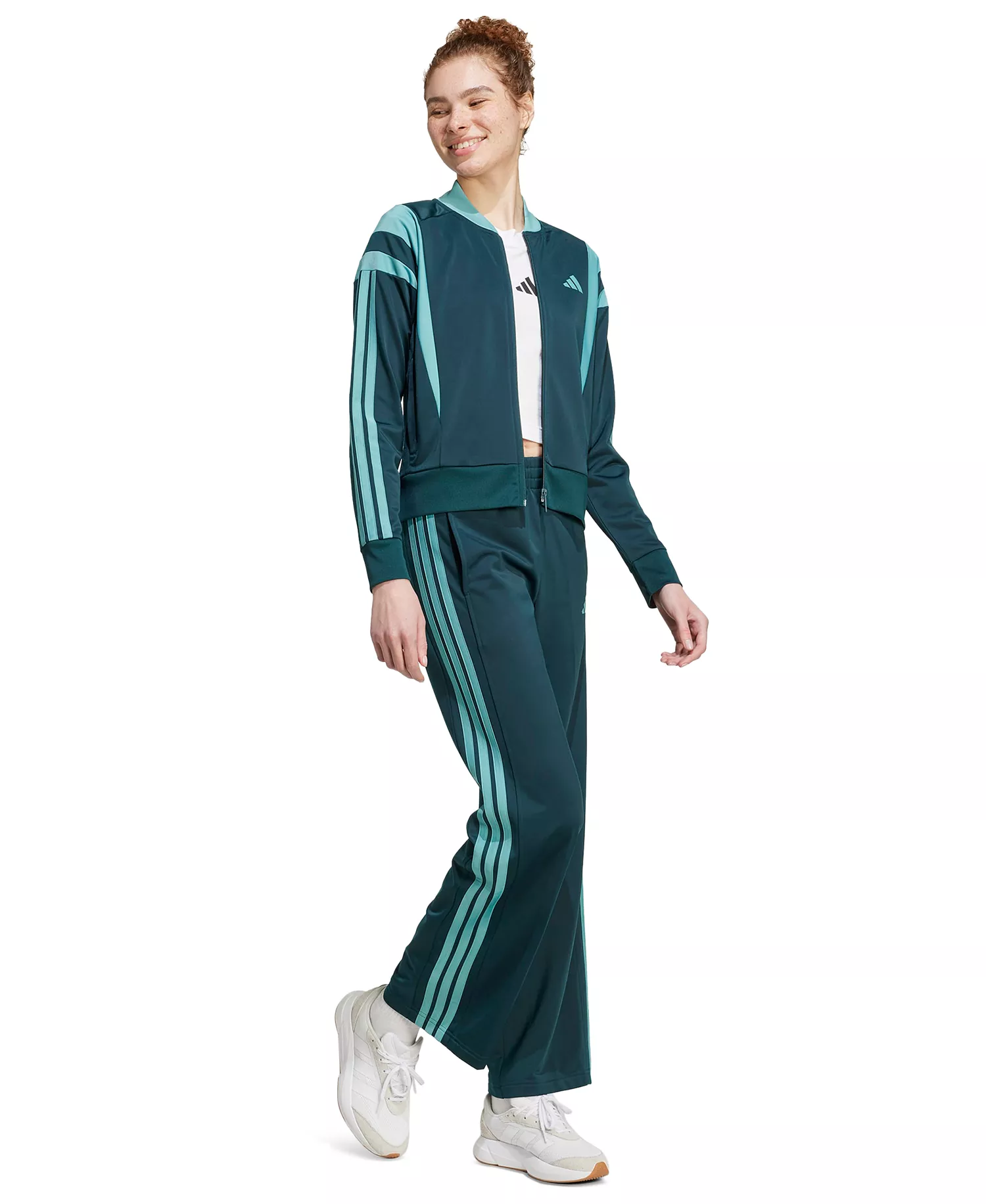 Women's Fashion Track Pants - Aurora Ivy/powder Teal - L
