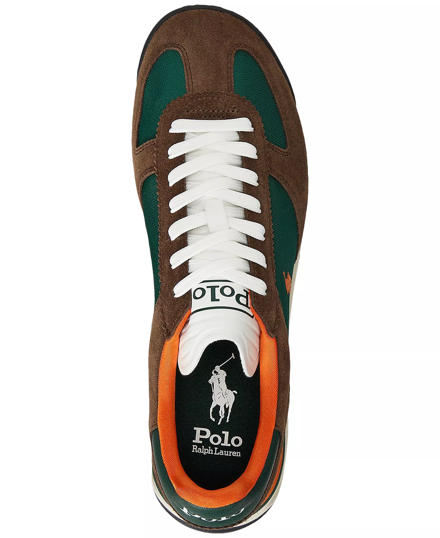 Men's Suede & Nylon Varick Sneakers - Chocolate Brown/forest/orange - 10