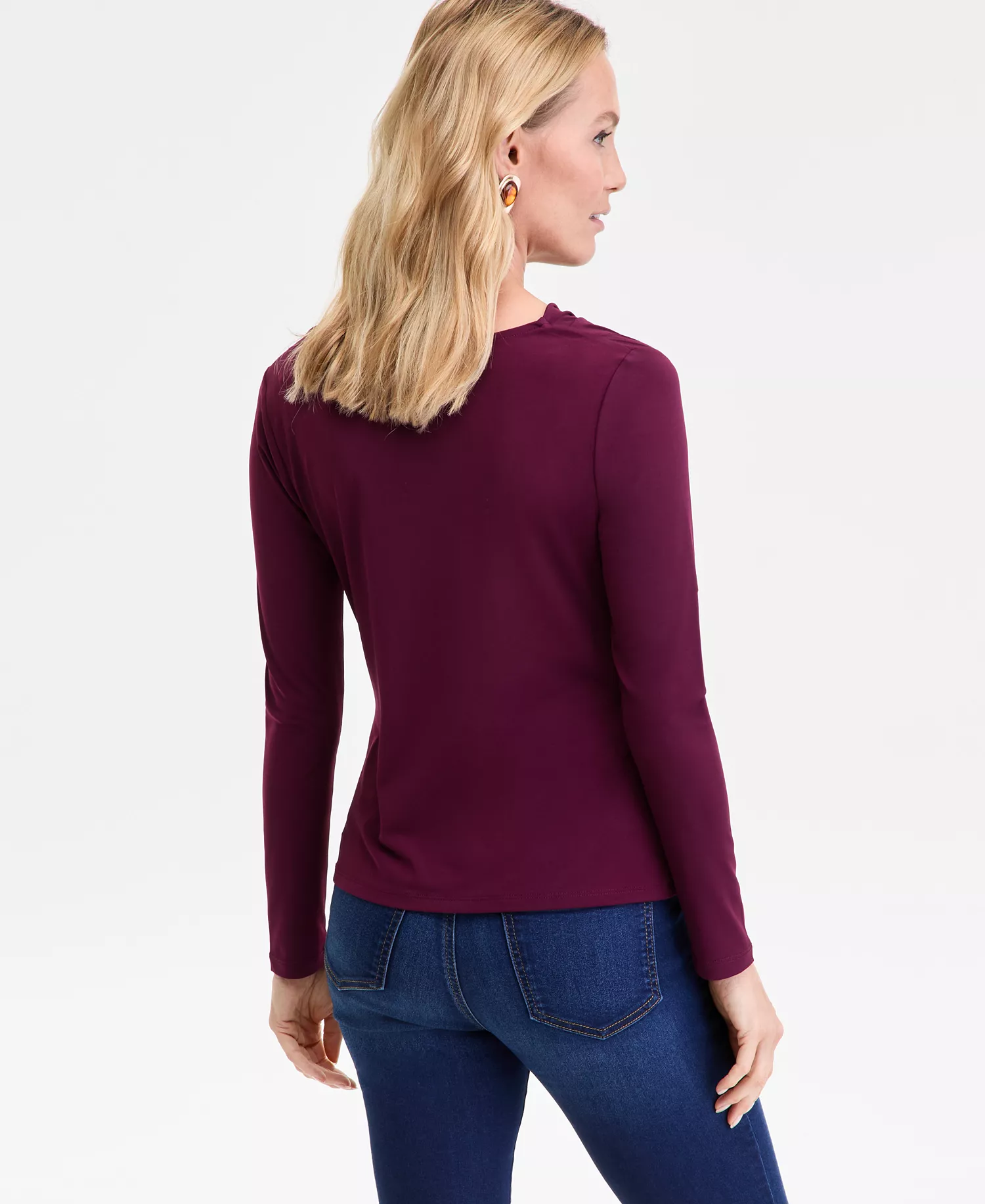 Women's Cowl-Neck Long-Sleeve Top, Macy's Exclusive - Berried Treasur - L