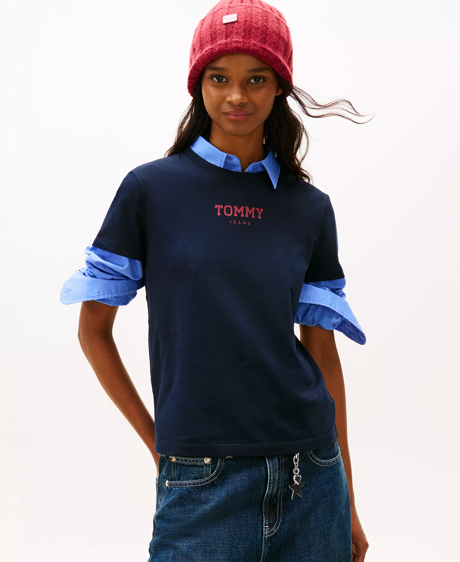 Women's Tommy Logo T-Shirt - Dark Night Navy - XS