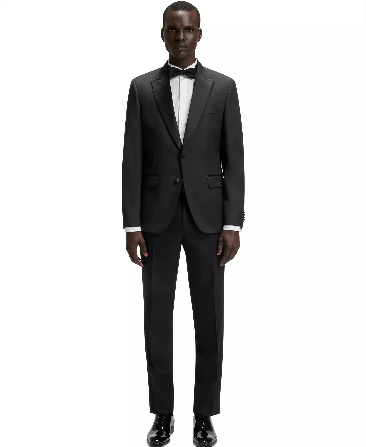 Men's Slim-Fit Tuxedo Suit Jacket - Black - 34R