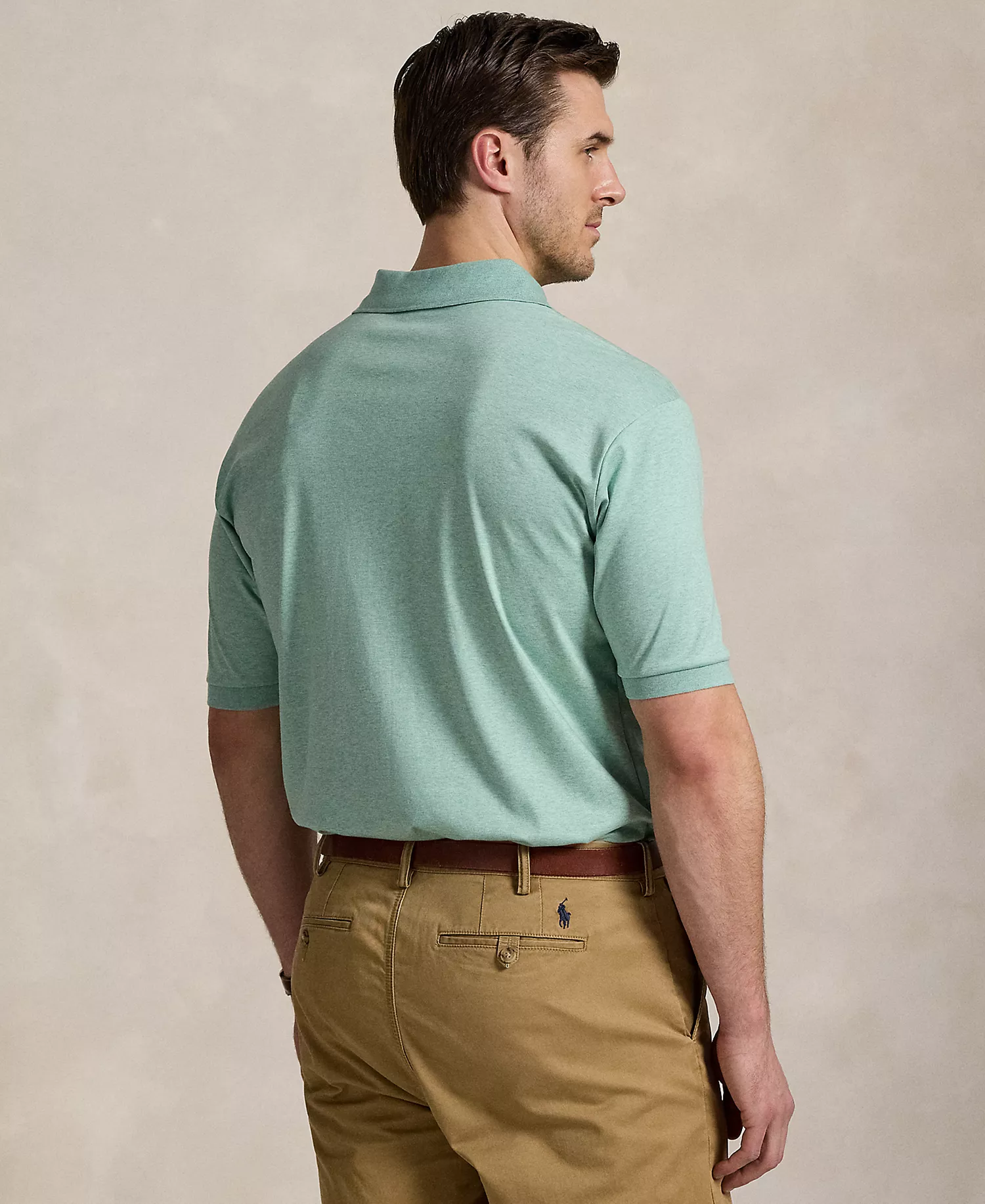 Men's Big & Tall Classic Fit Soft Cotton Polo - Celadon Heather - 2LT