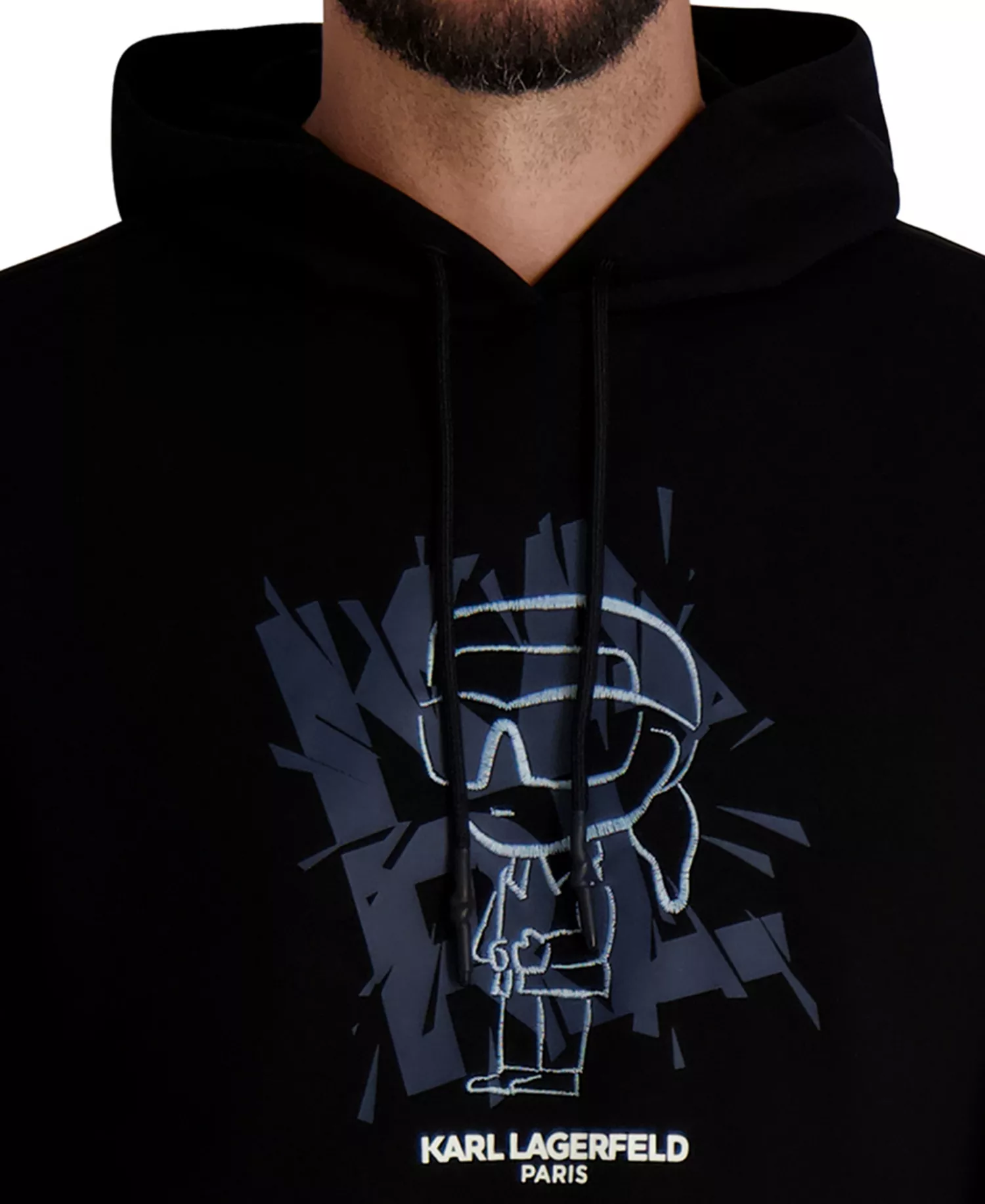 Men's Embroidered Oversized Pull-On Sweatshirt - Black - 2XL