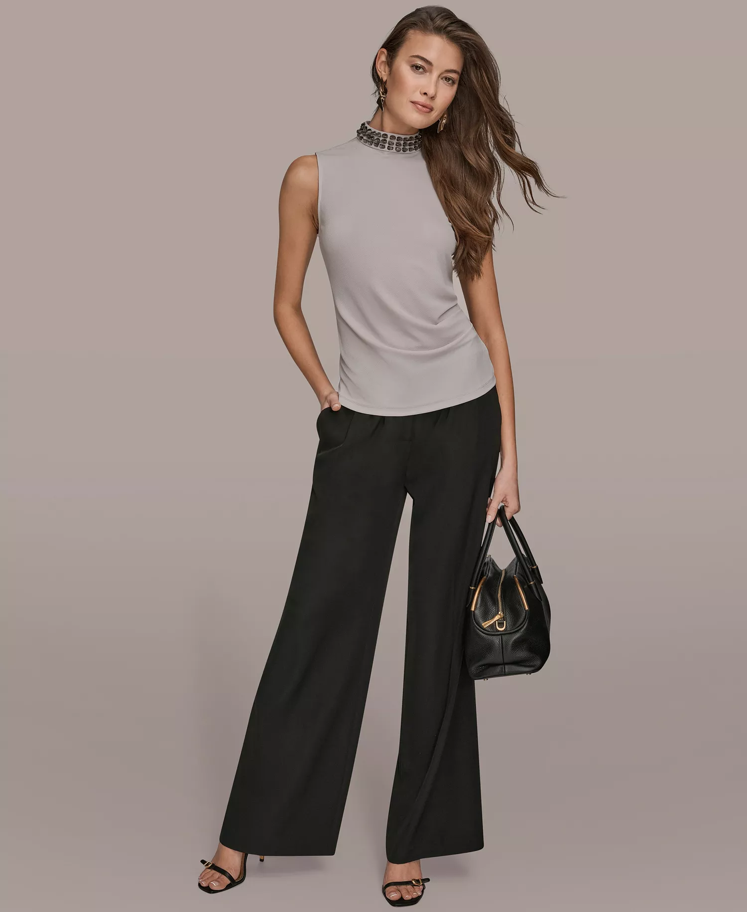 Women's Embellished Sleeveless Top - Vapor - L