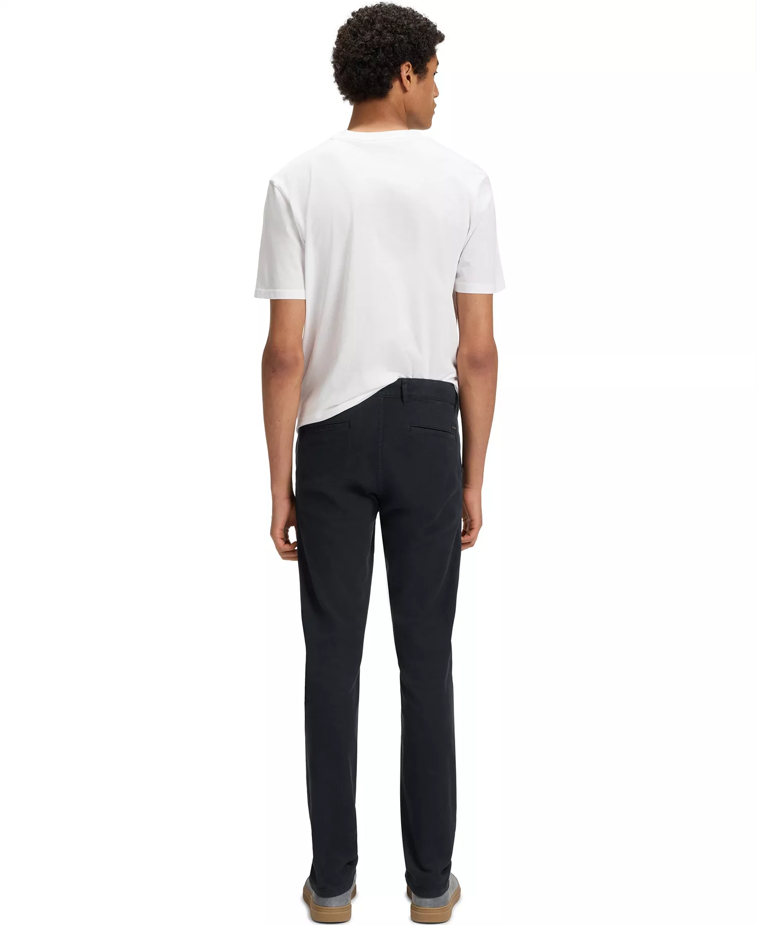 Men's Stretch-Cotton Dobby Slim-Fit Pants - Dark Blue - 30x32