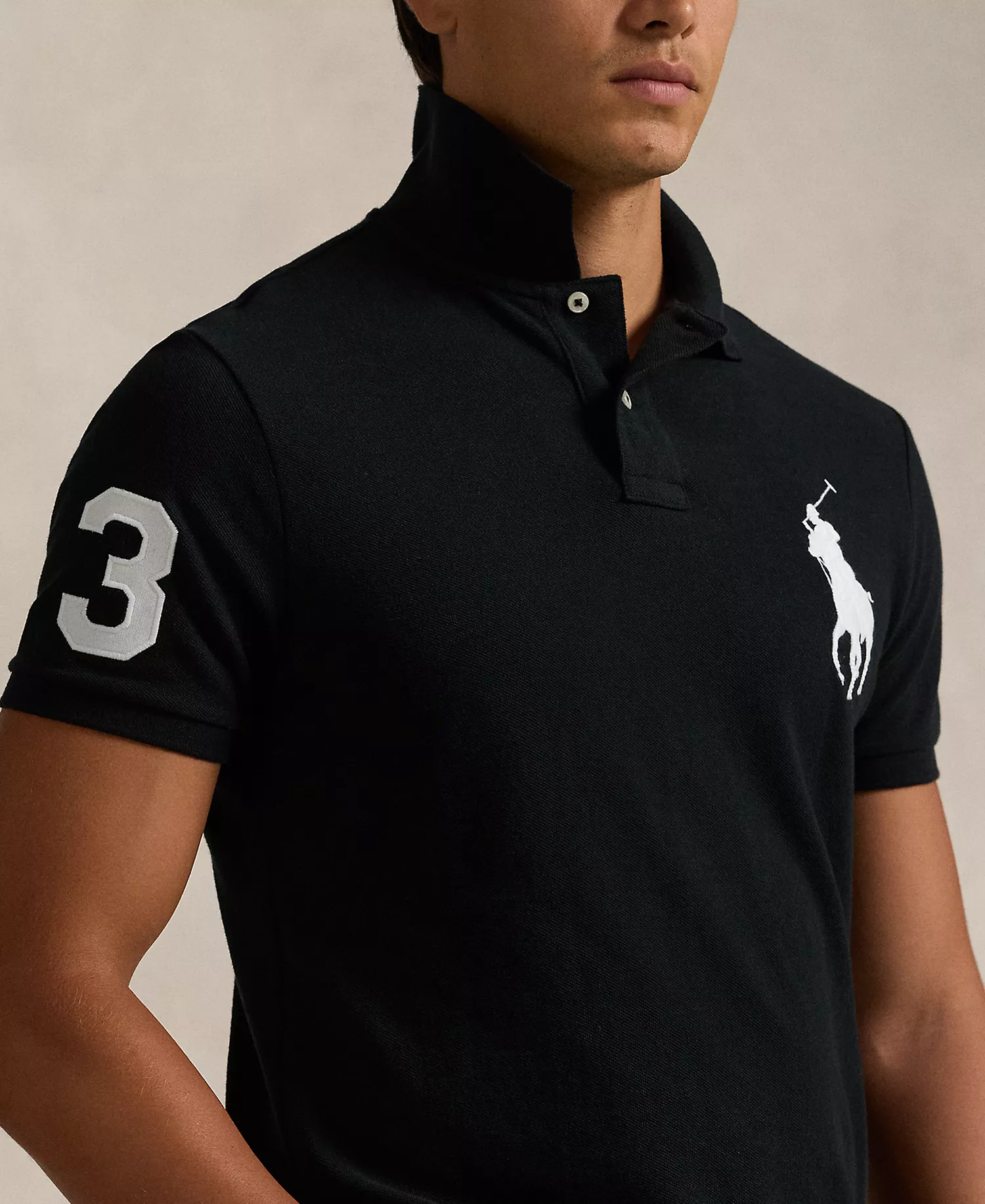 Men's  Big Pony Custom Slim Fit Mesh Polo - Andover Heather - 2XL