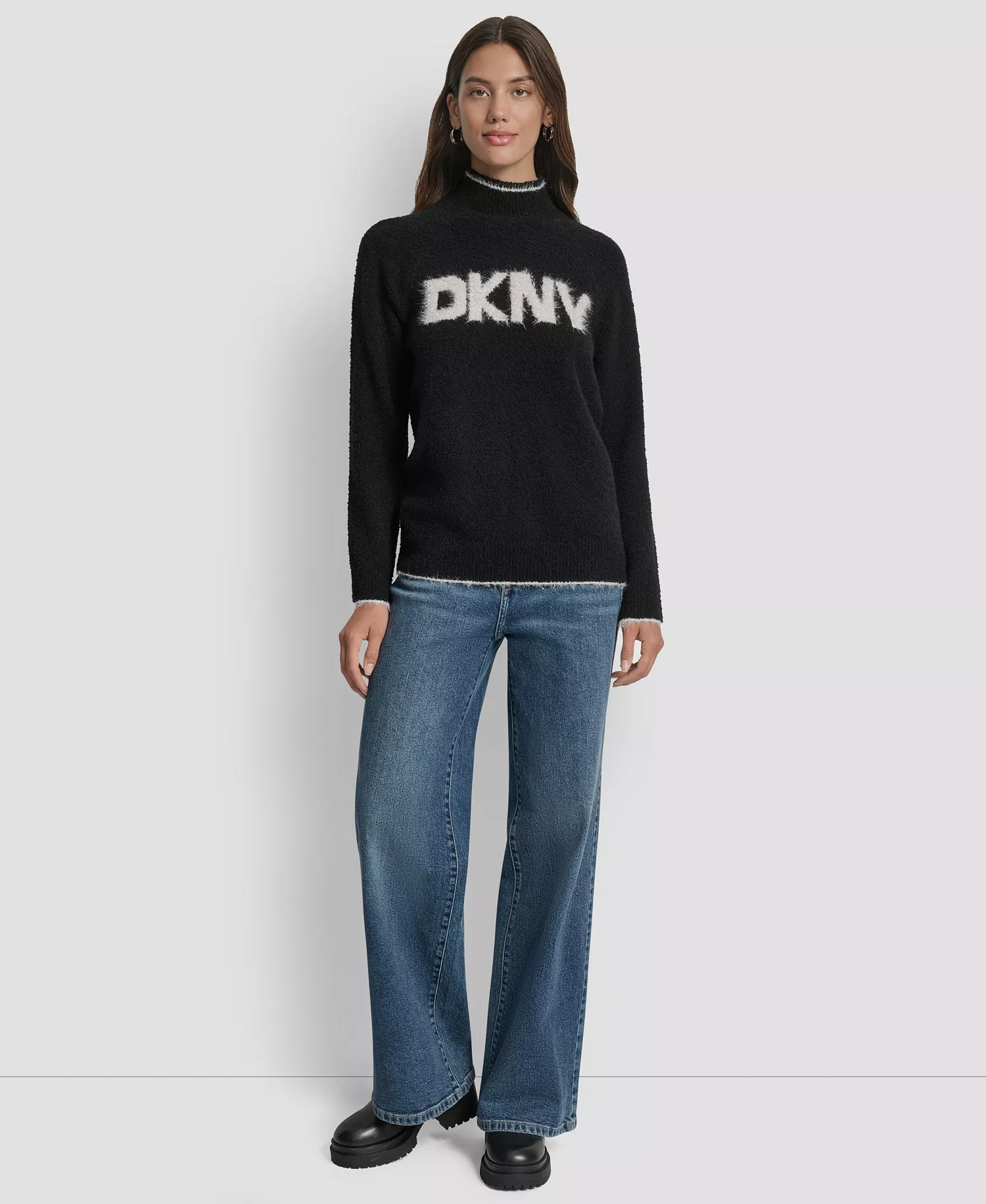 Women's Tinsel Logo Detail Sweater - Black/Gold - XS