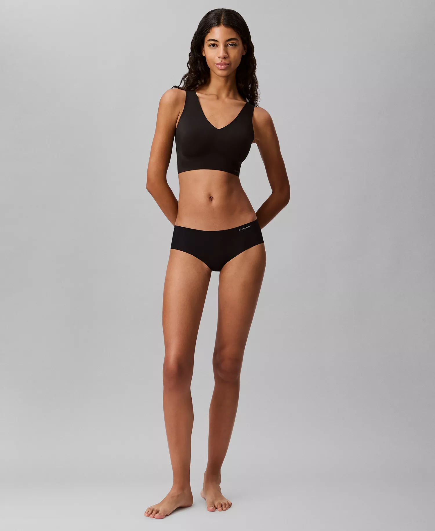 Women's Invisibles Microfiber Stretch Hipster Underwear-D3429 - Black - L