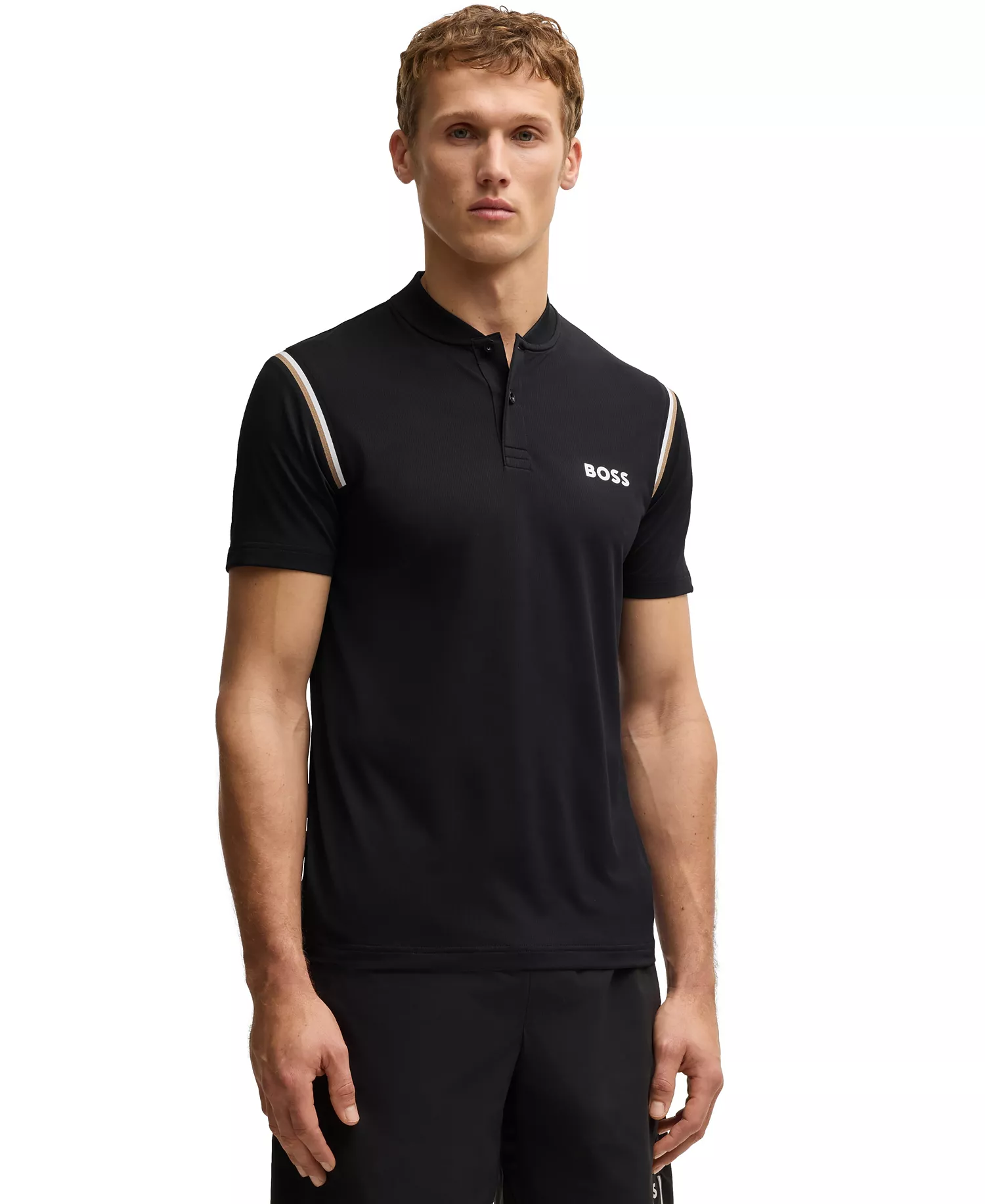 Men’s Moisture Control Active Slim-Fit Polo - Black - L
