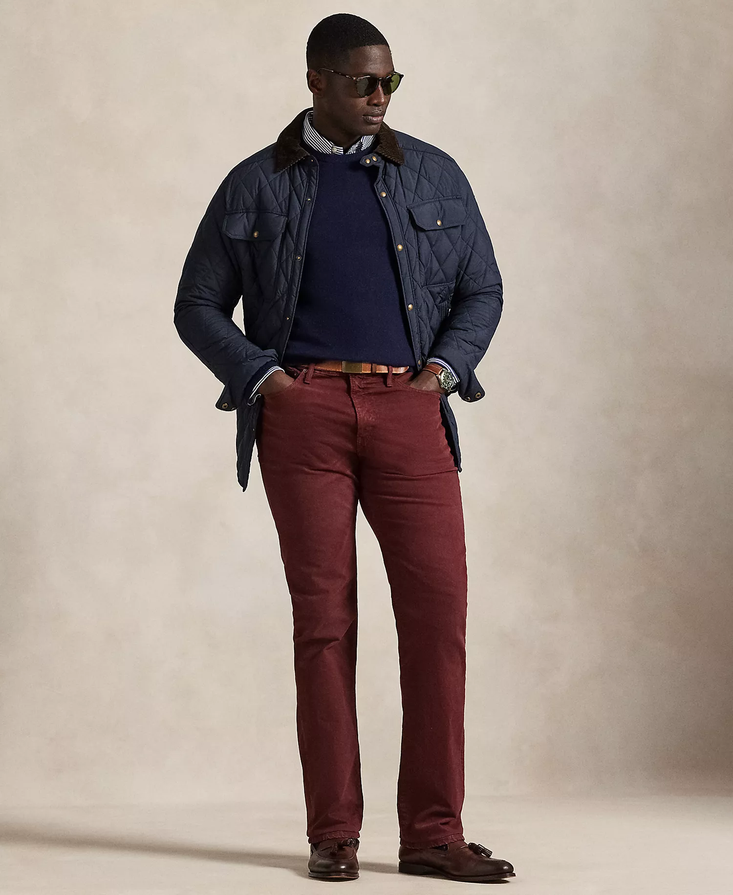 Men's Big & Tall Hampton Straight Stretch Jeans - Red Wine - 48x32