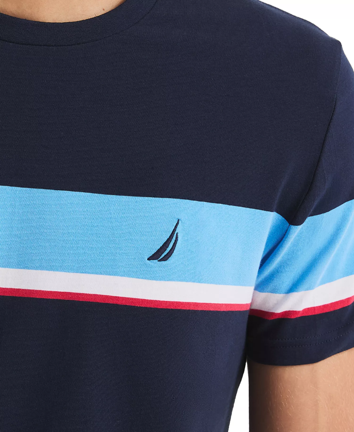 Men's Striped Cotton-Blend Classic-Fit T-Shirt - Navy Seas - XL